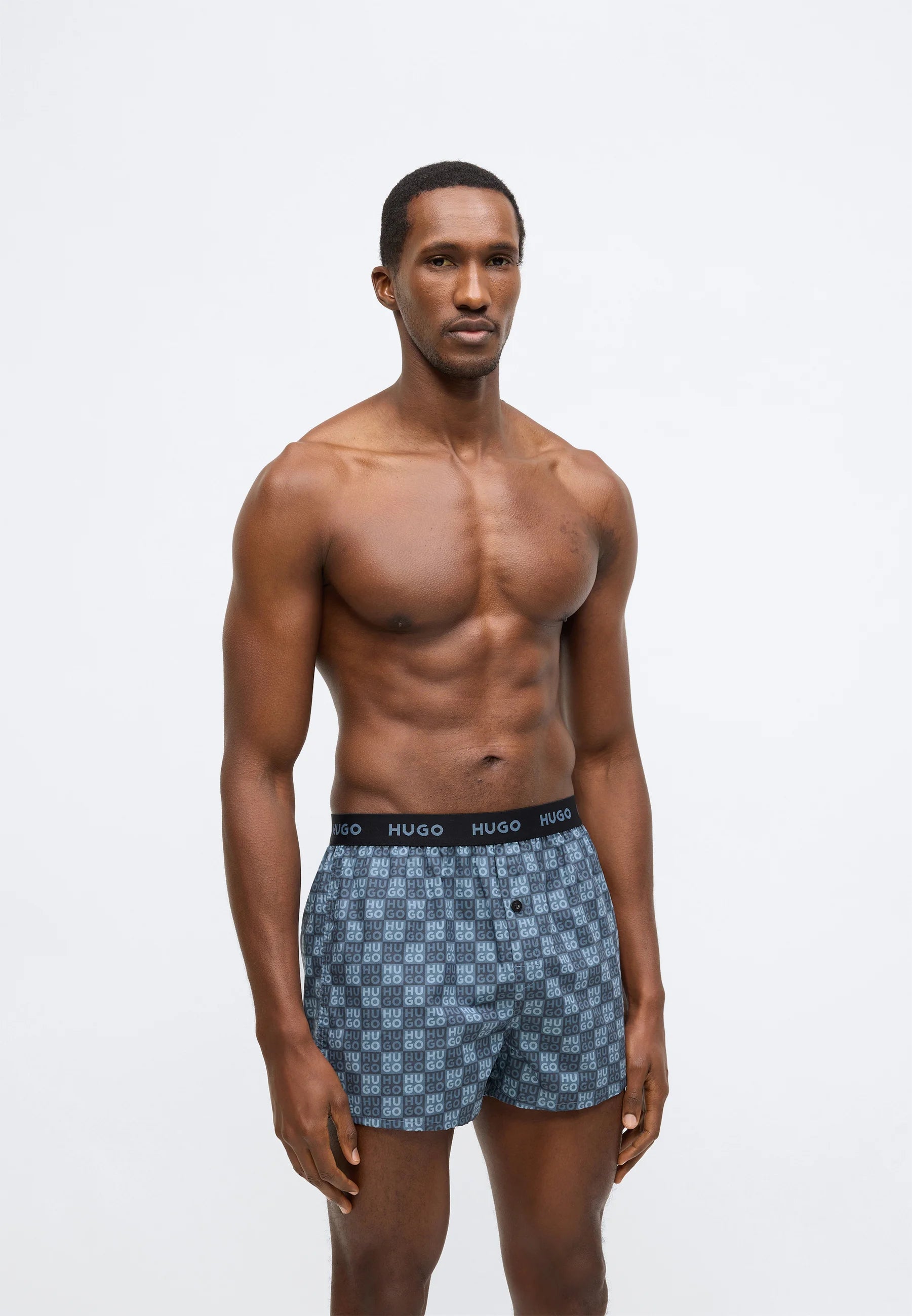 HUGO Triplet 3 Pack Boxer Shorts – Black, Light Blue