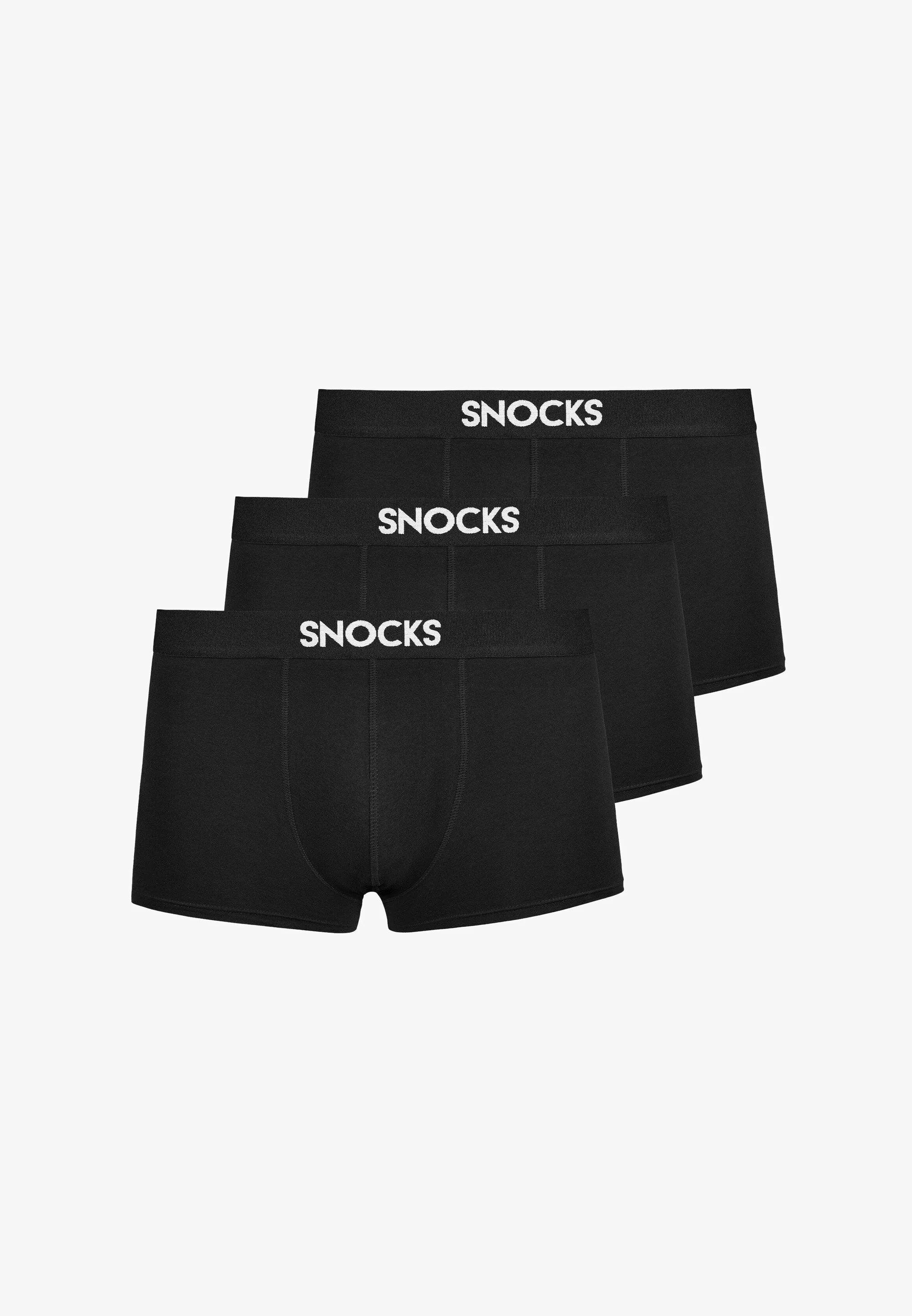 SNOCKS Confezione da 3 boxer a gamba corta - Nero