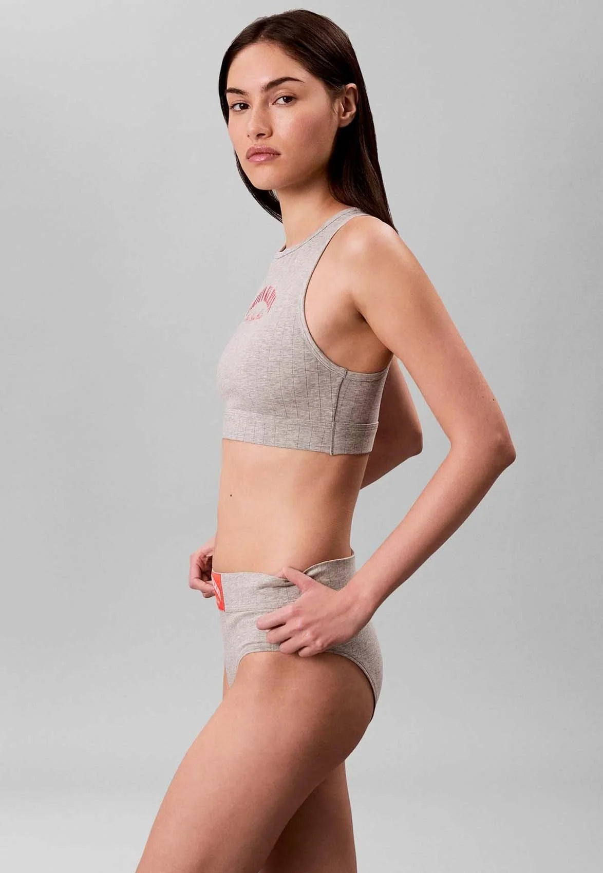 Calvin Klein Ungefütterter Bralette-Soft-BH – Grau meliert