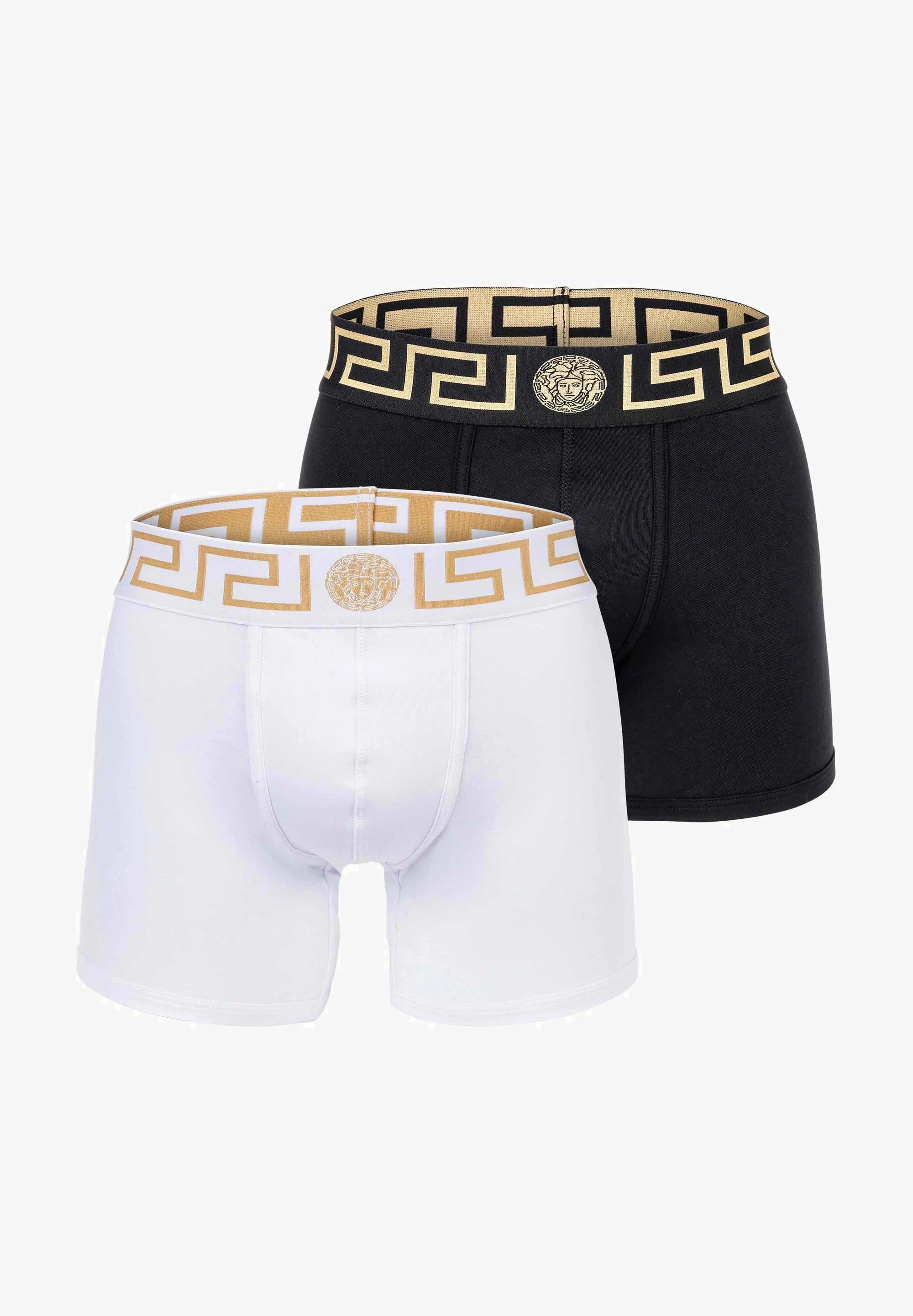 Versace Cotton Stretch Trunks – 2 Pack – Black, White