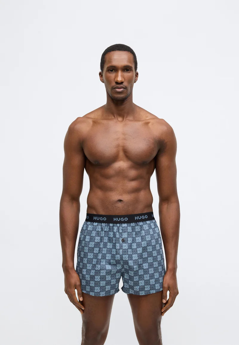 HUGO Triplet 3 Pack Boxer Shorts – Black, Light Blue