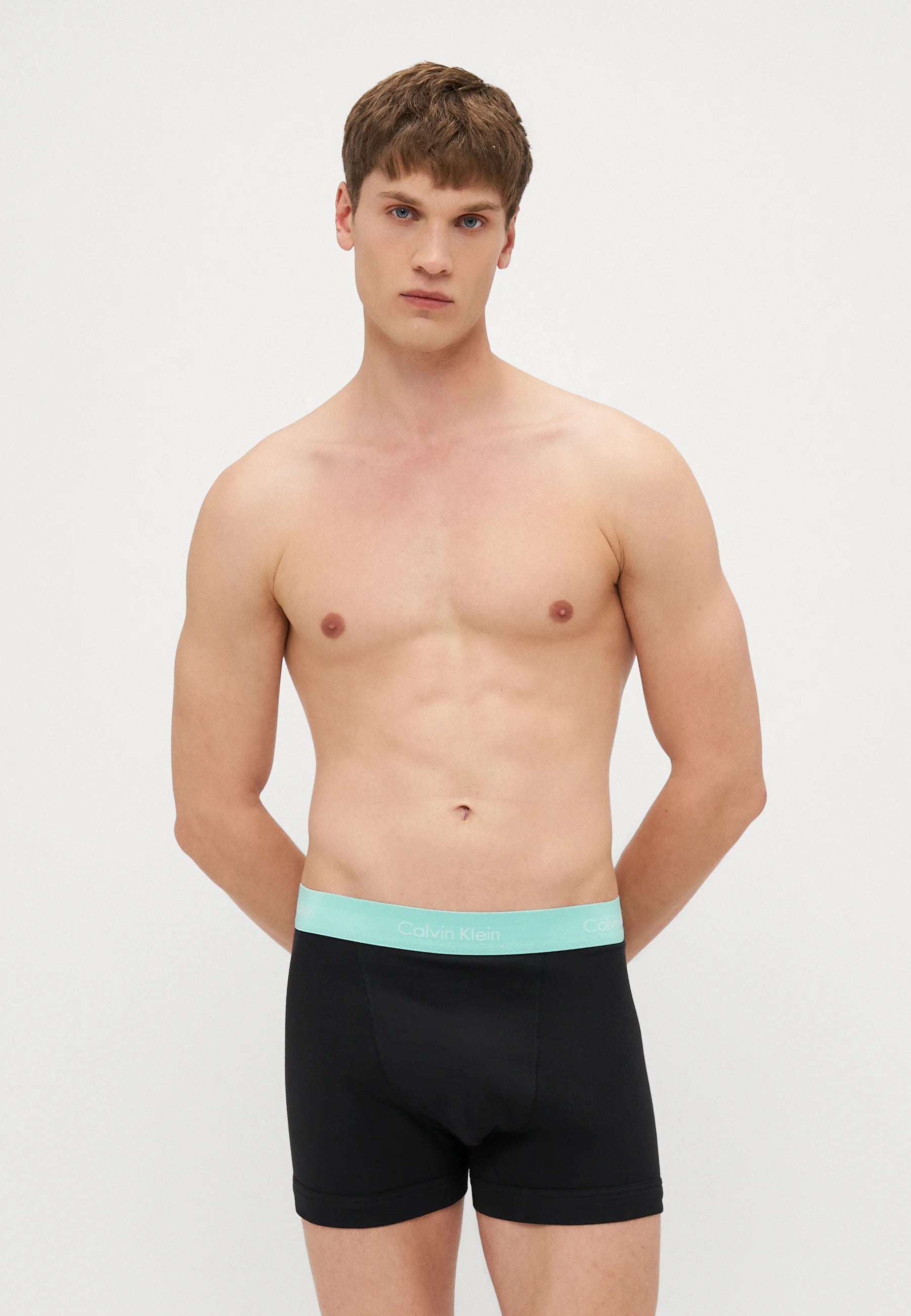 Boxers Calvin Klein en coton stretch – Lot de 3 – Noir, Denim délavé, Teinte, Beau