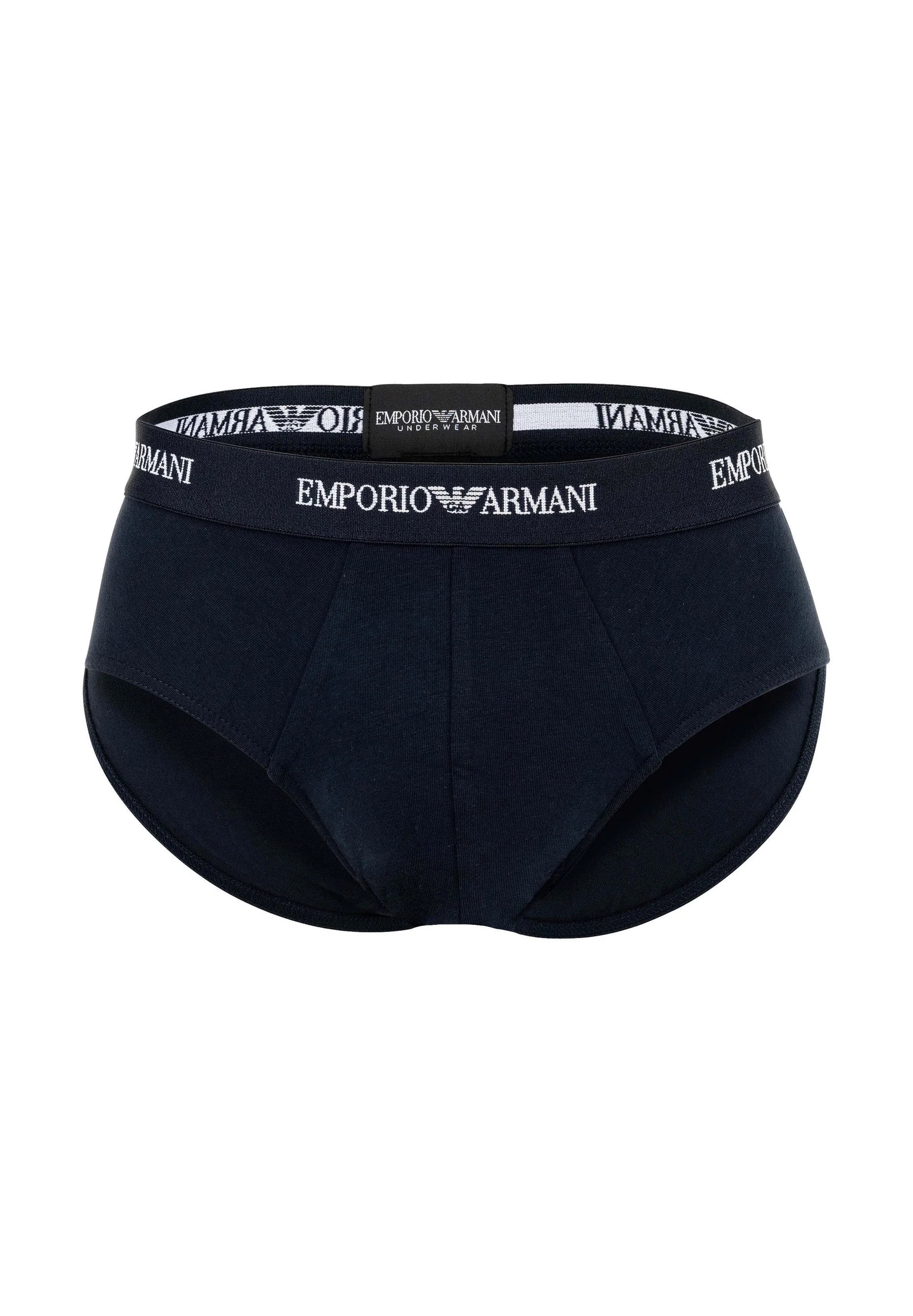 Emporio Armani Premium Cotton Stretch Briefs 3 Pack – White, Armani Blue, Black