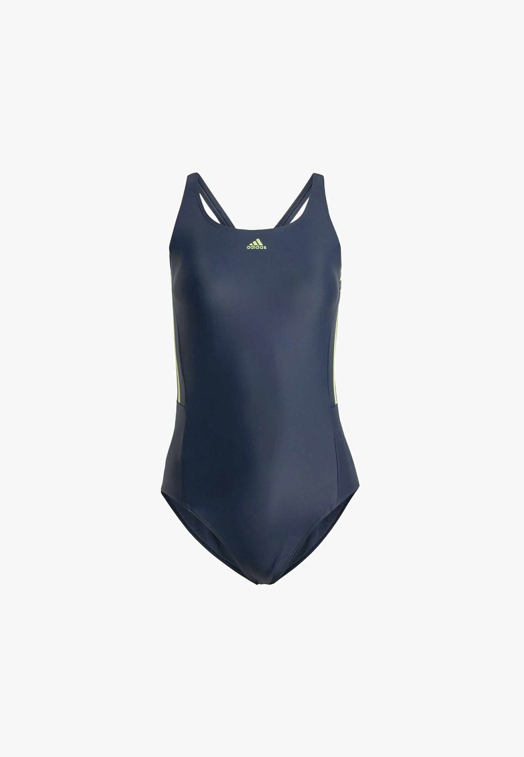 Adidas Mid 3-Stripes Performance One-Piece Swimsuit – Legend Ink, Pulse Lime
