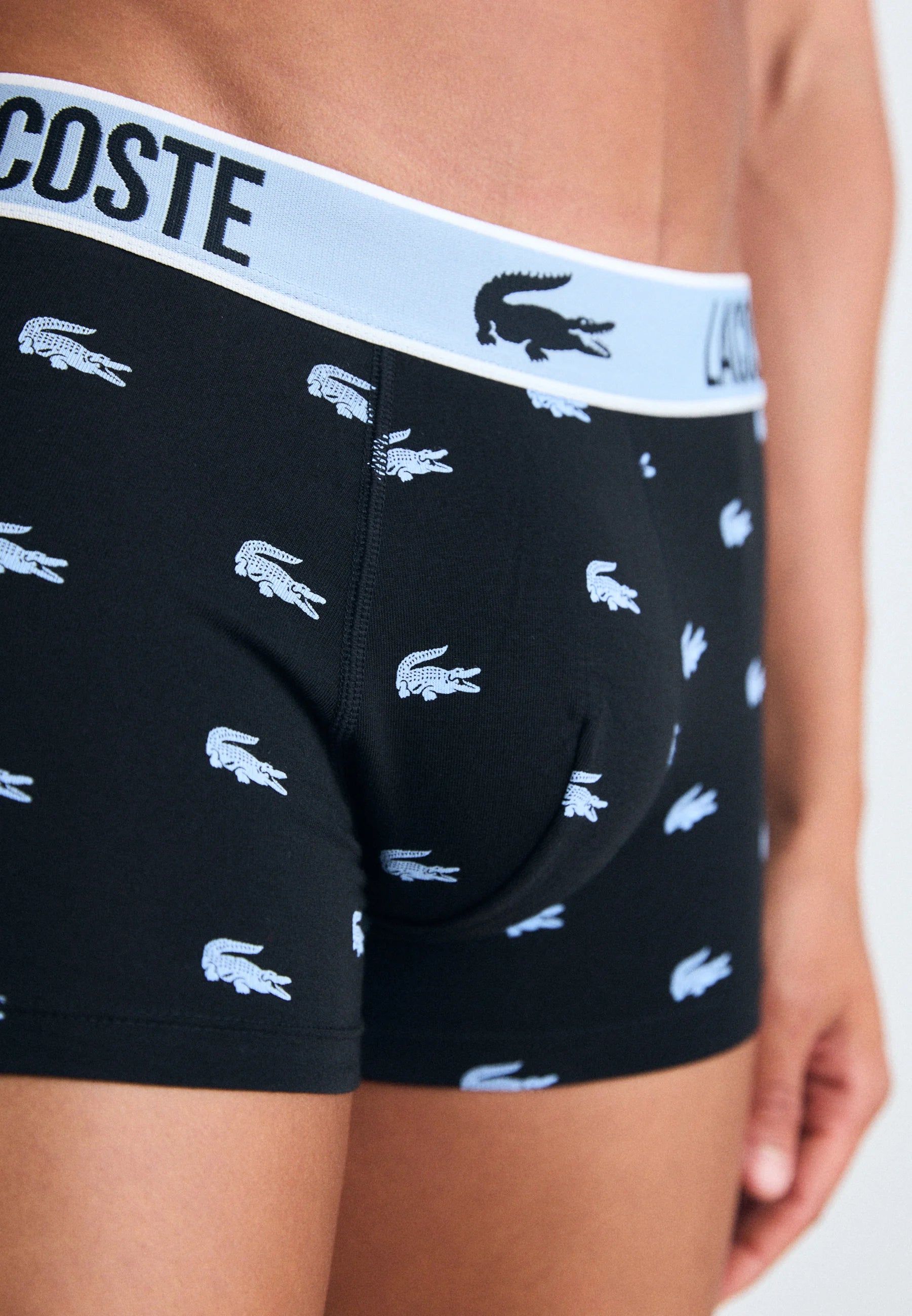 Boxer elasticizzati Lacoste in confezione da 3: nero, bianco grafite, blu