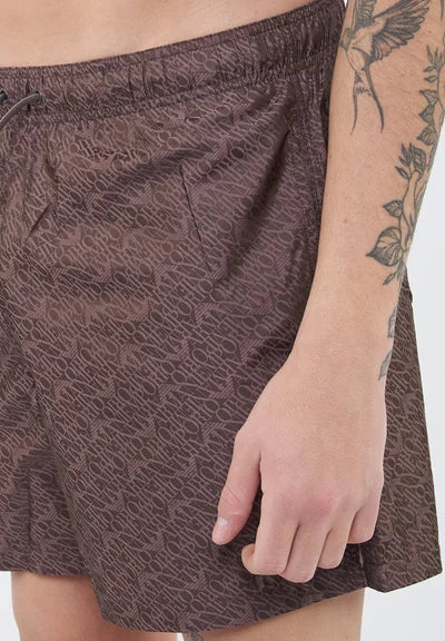 Short de bain avec logo Emporio Armani EA7 – Choco Mauve
