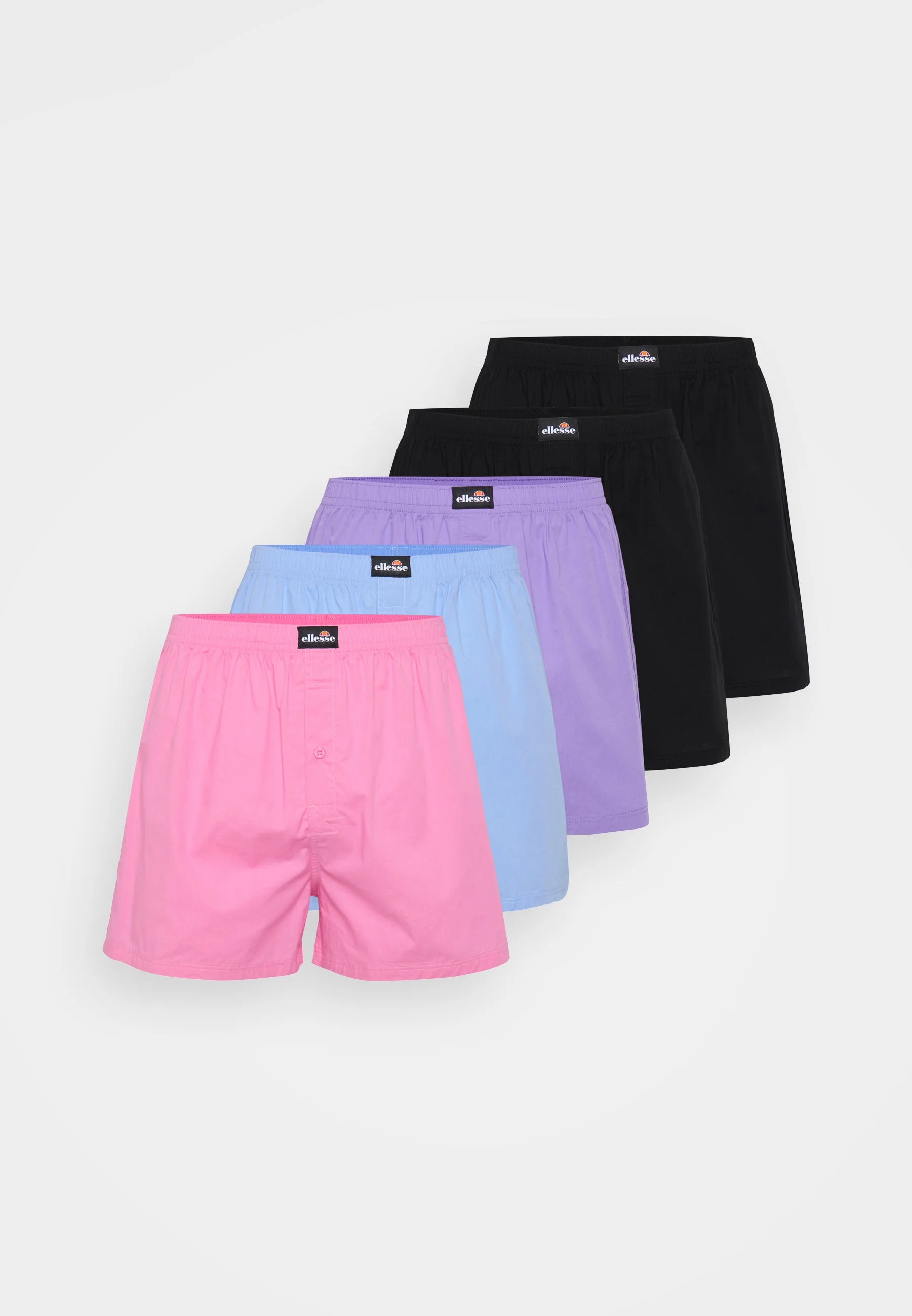 Ellesse Barli 5 Pack Boxer Shorts – Violet, Pink, Black