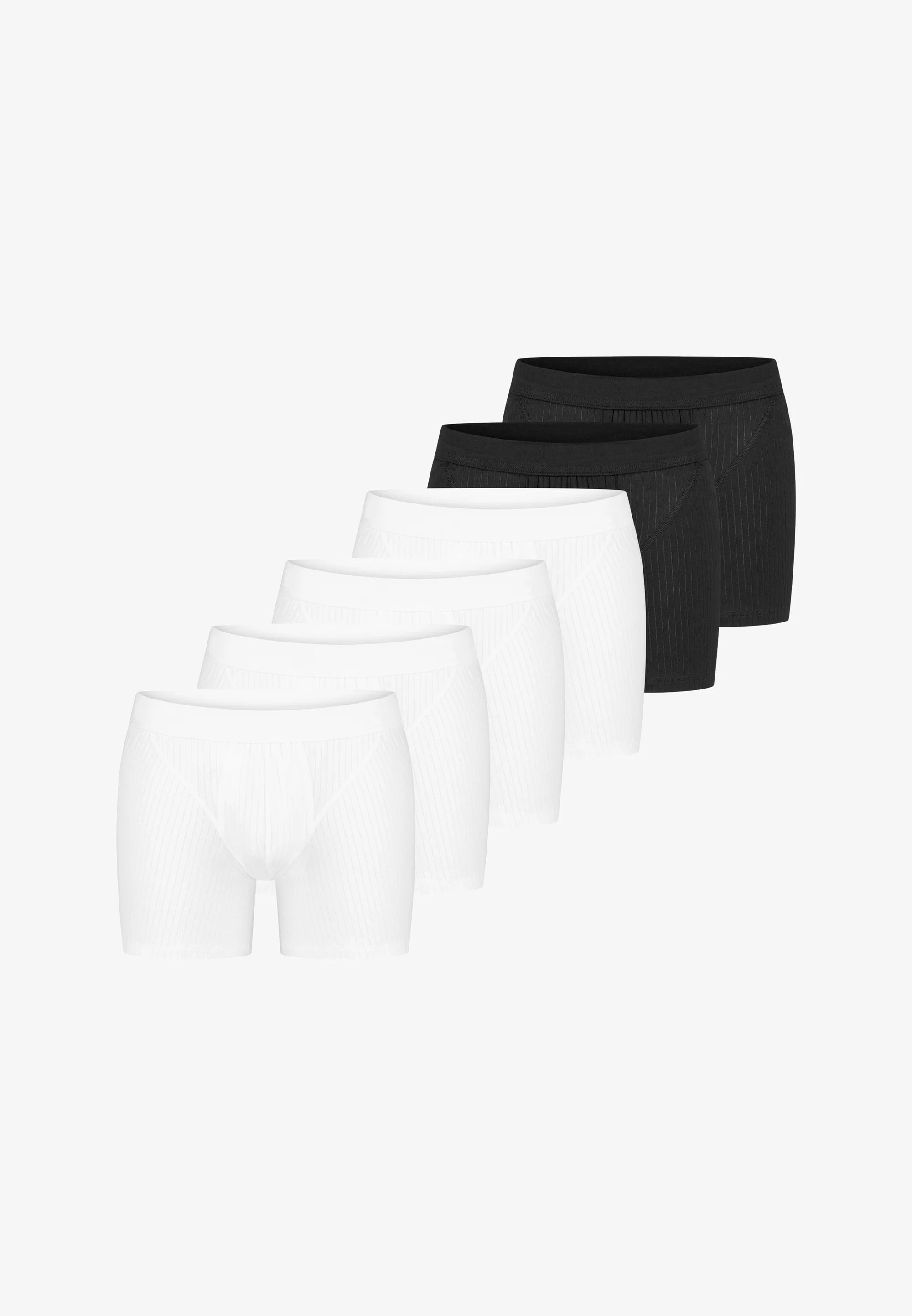 Schiesser Essentials Authentic 6 Pack boxerky – bílé, černé