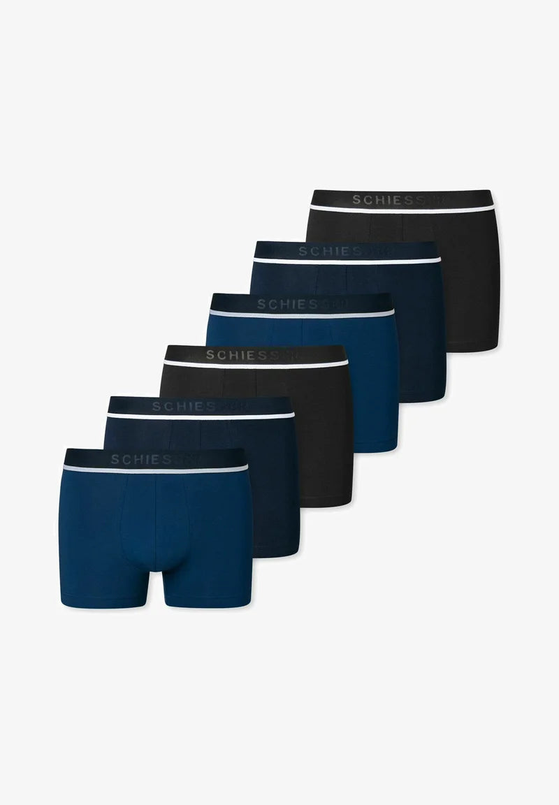 Schiesser 95 5 Cotton Trunks 3 Pack – černá, námořnická, modrá
