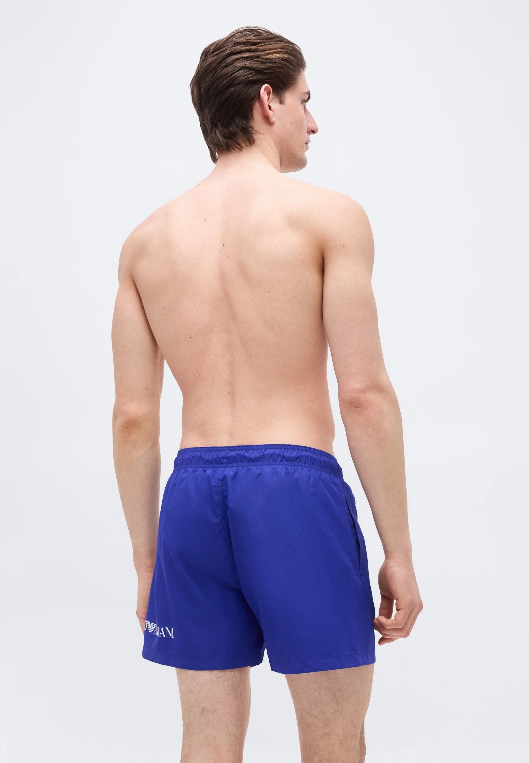 Plavecké šortky Emporio Armani EA7 Water Sport Extended Logo Boxer – Clematis Blue, White
