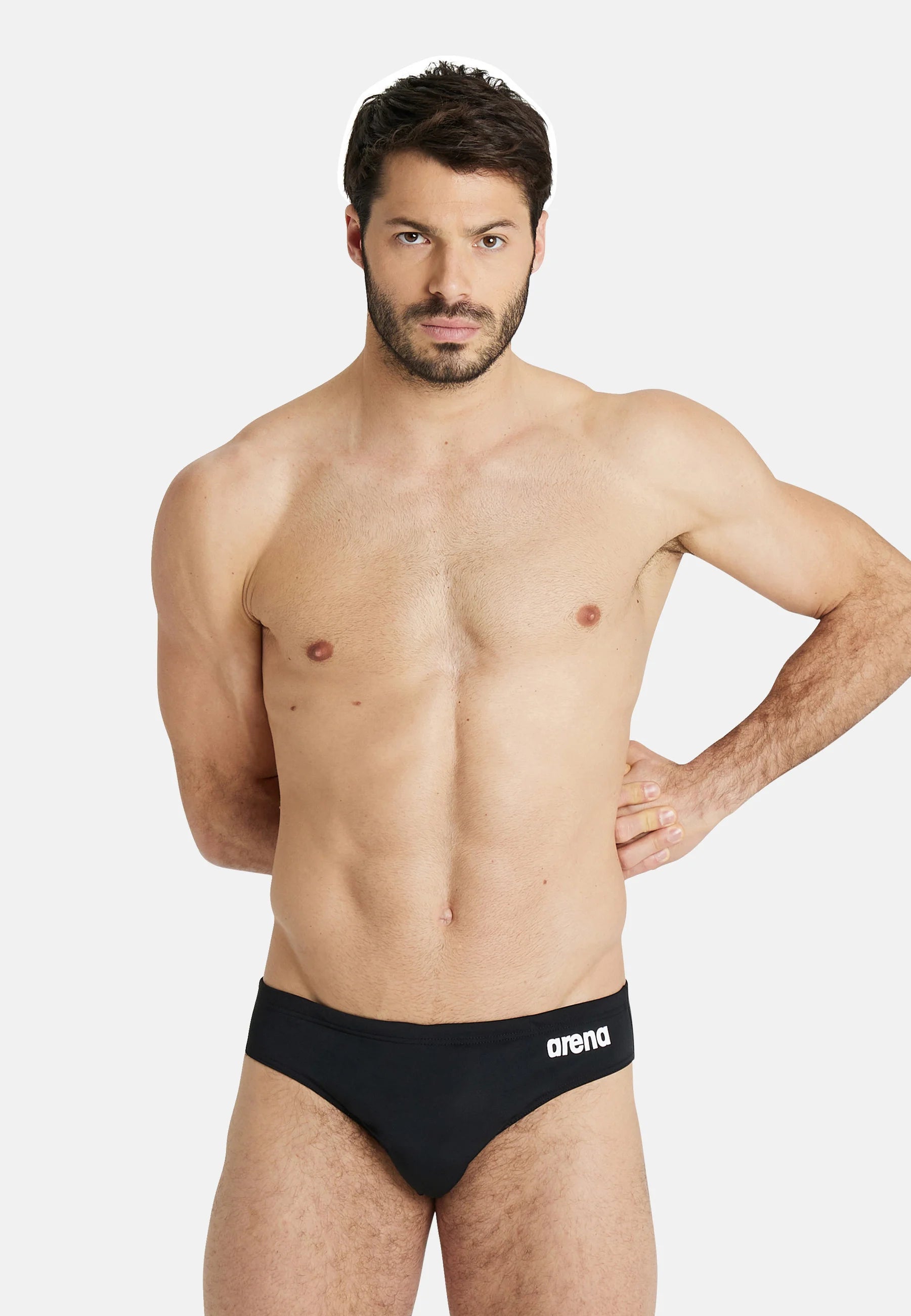 Arena Team Solid Swim Briefs – Black, White