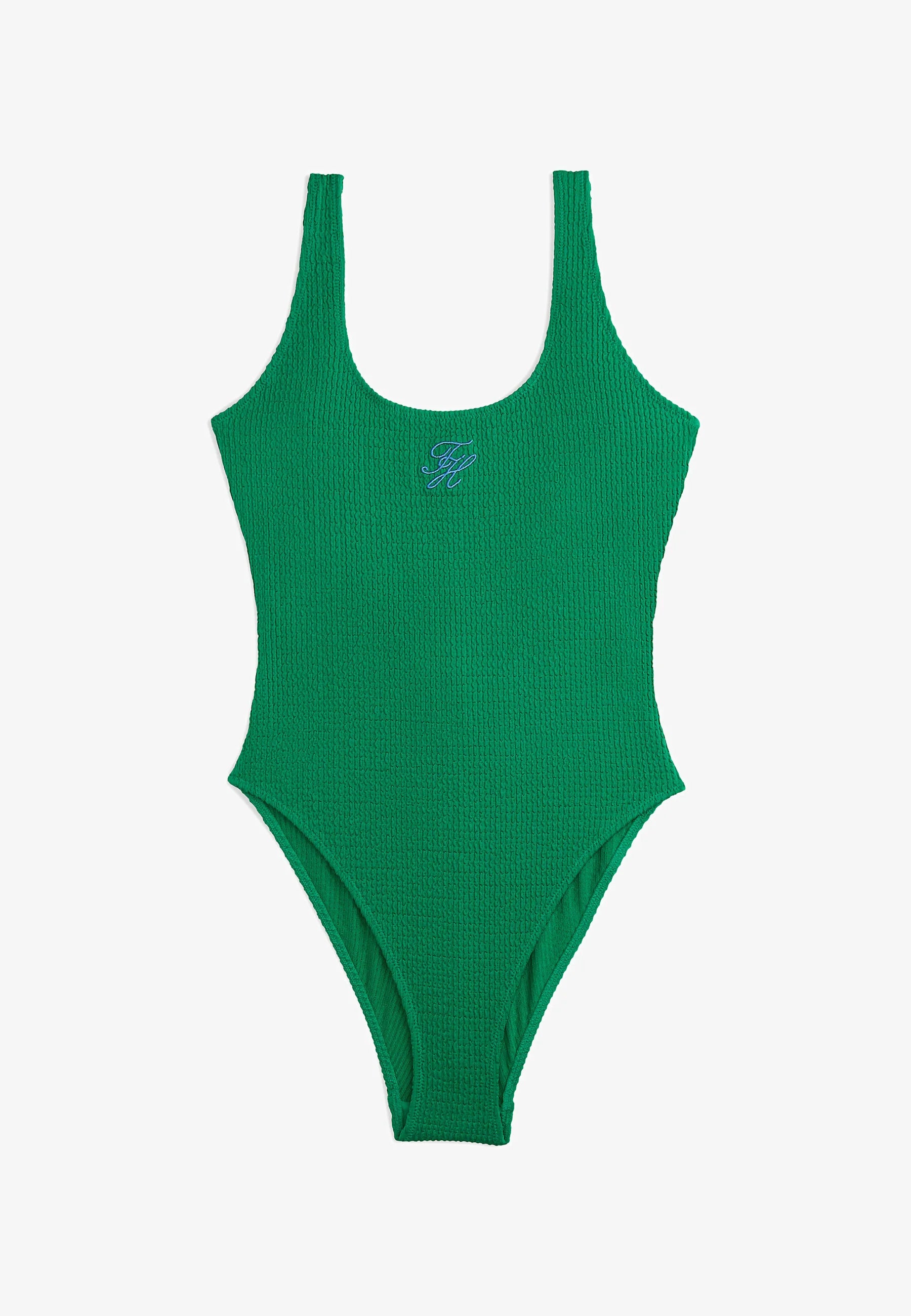 Tommy Hilfiger Crinkle Logo Swimsuit – Courtside Green