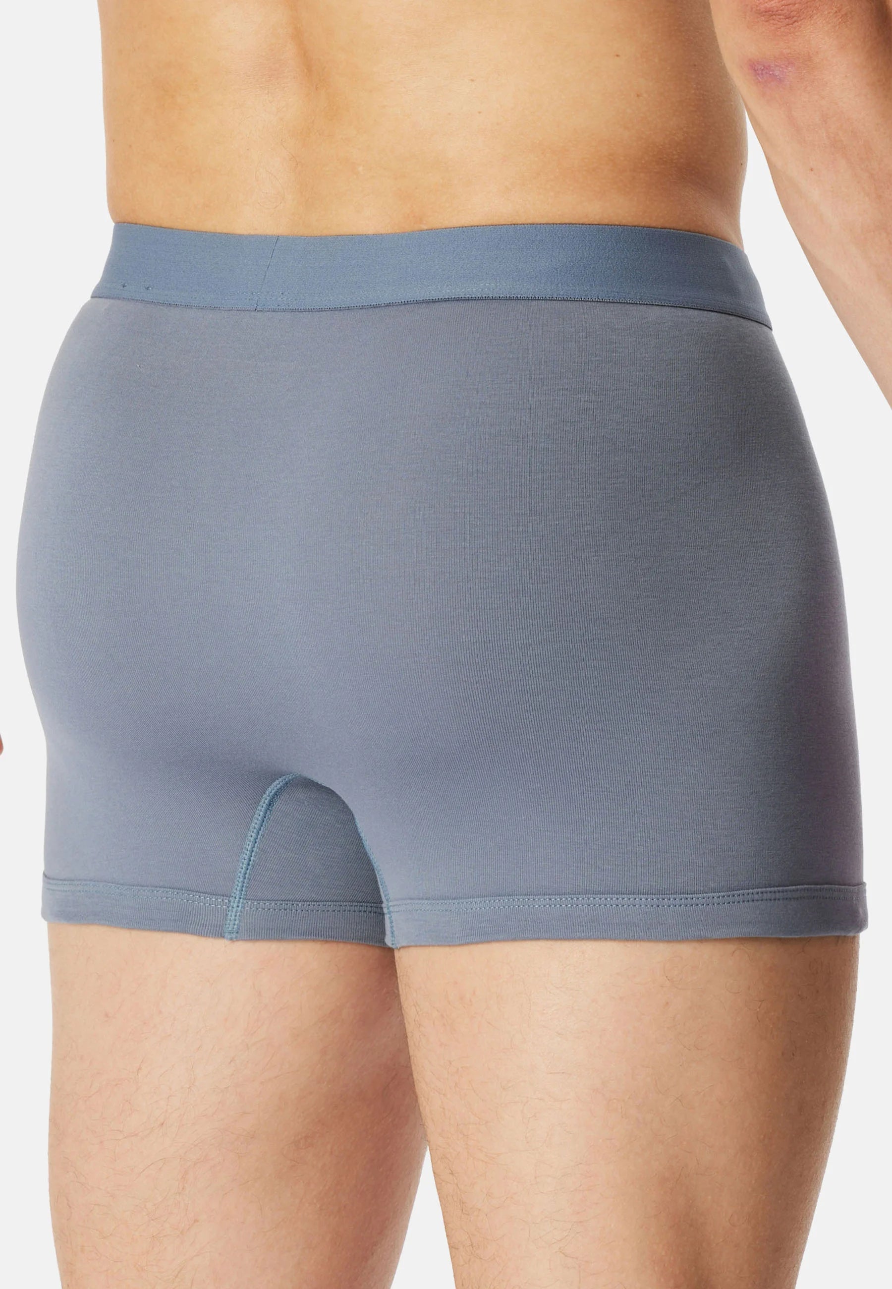 Schiesser Cotton Rib Trunks – Blue Grey