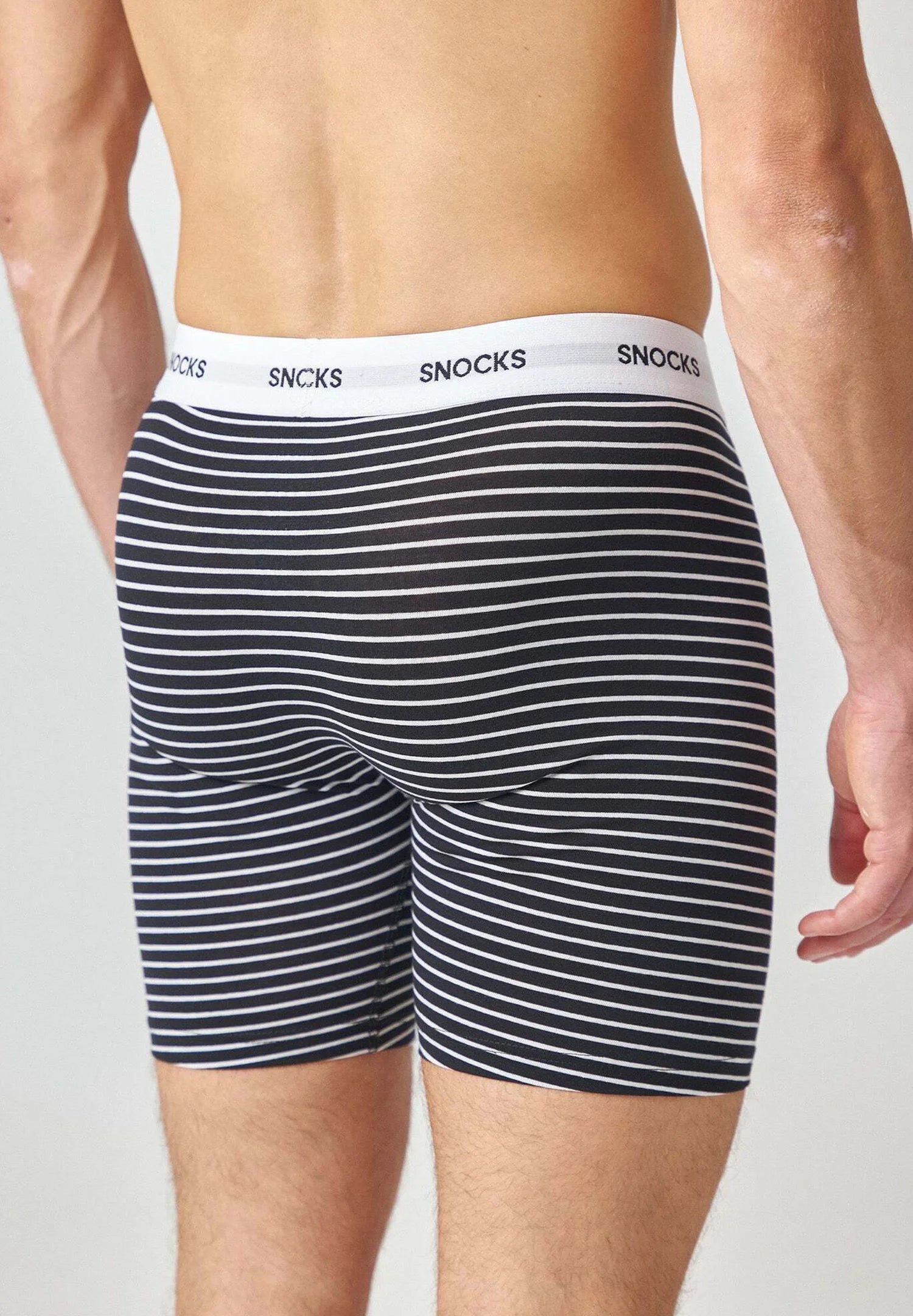 SNOCKS Boxer à jambe longue – Ensemble à rayures noires