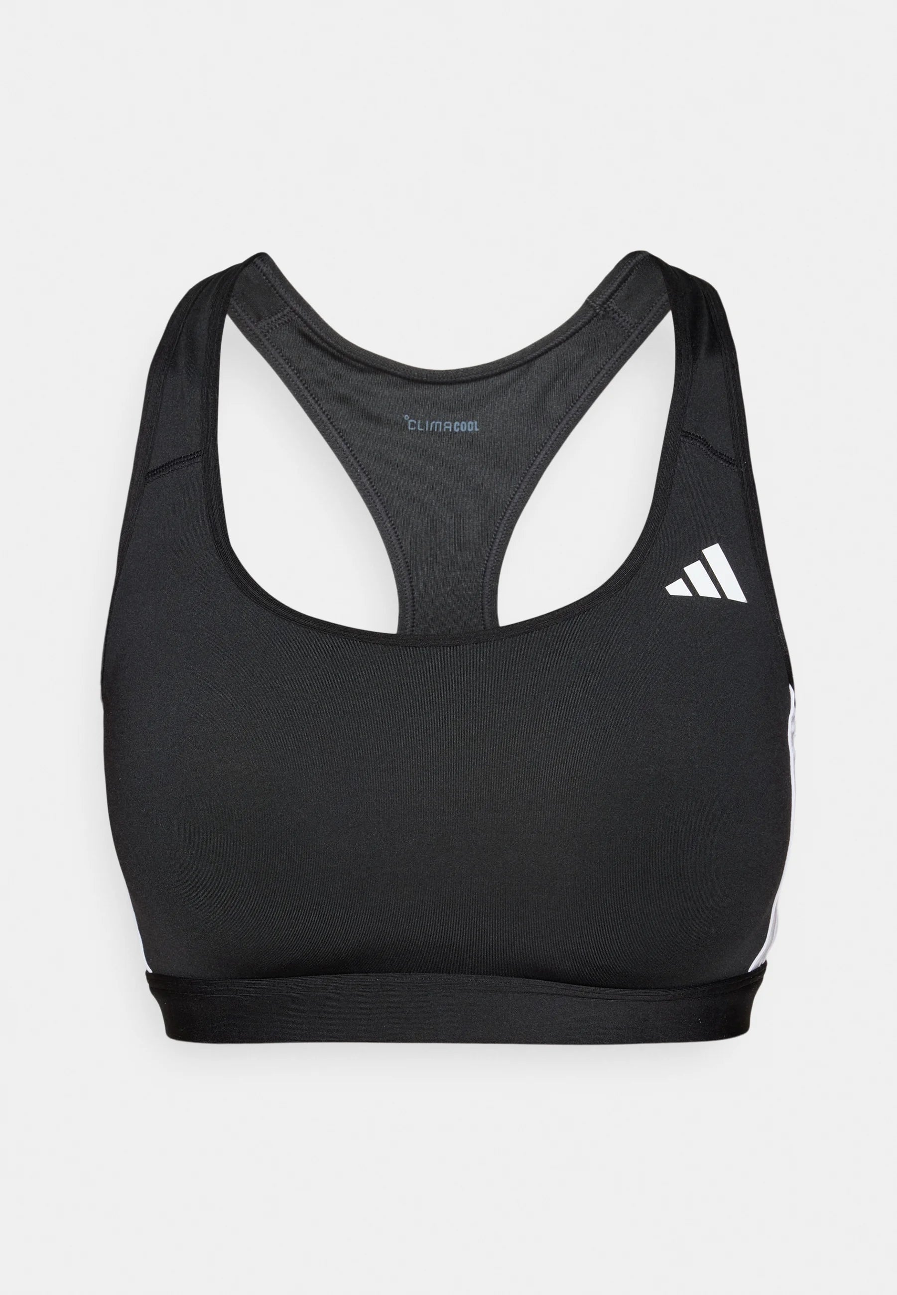 Adidas Performance Optime Essentials 3 Stripes Medium Support Bra – Black, White