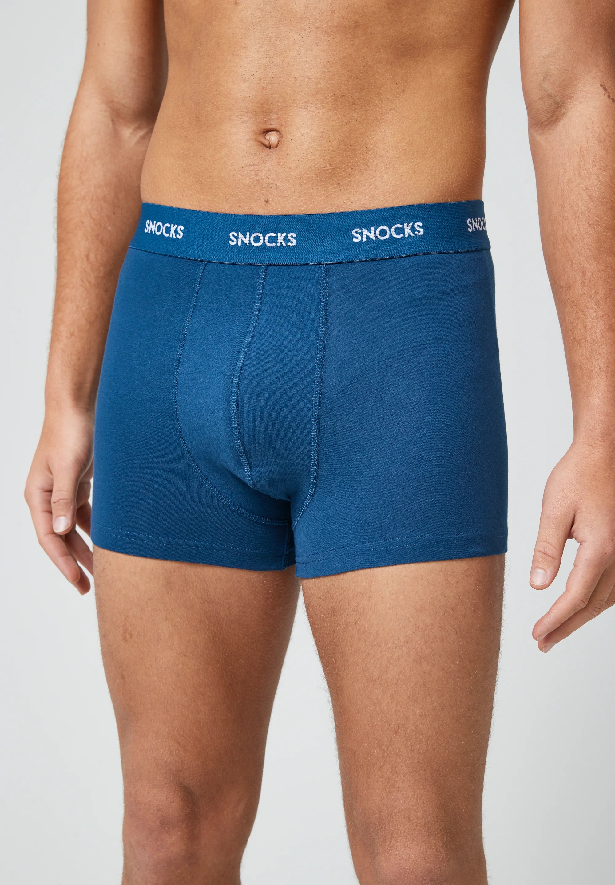 SNOCKS 6er-Pack Unterhosen mit farbigem Bund – Blau gestreift