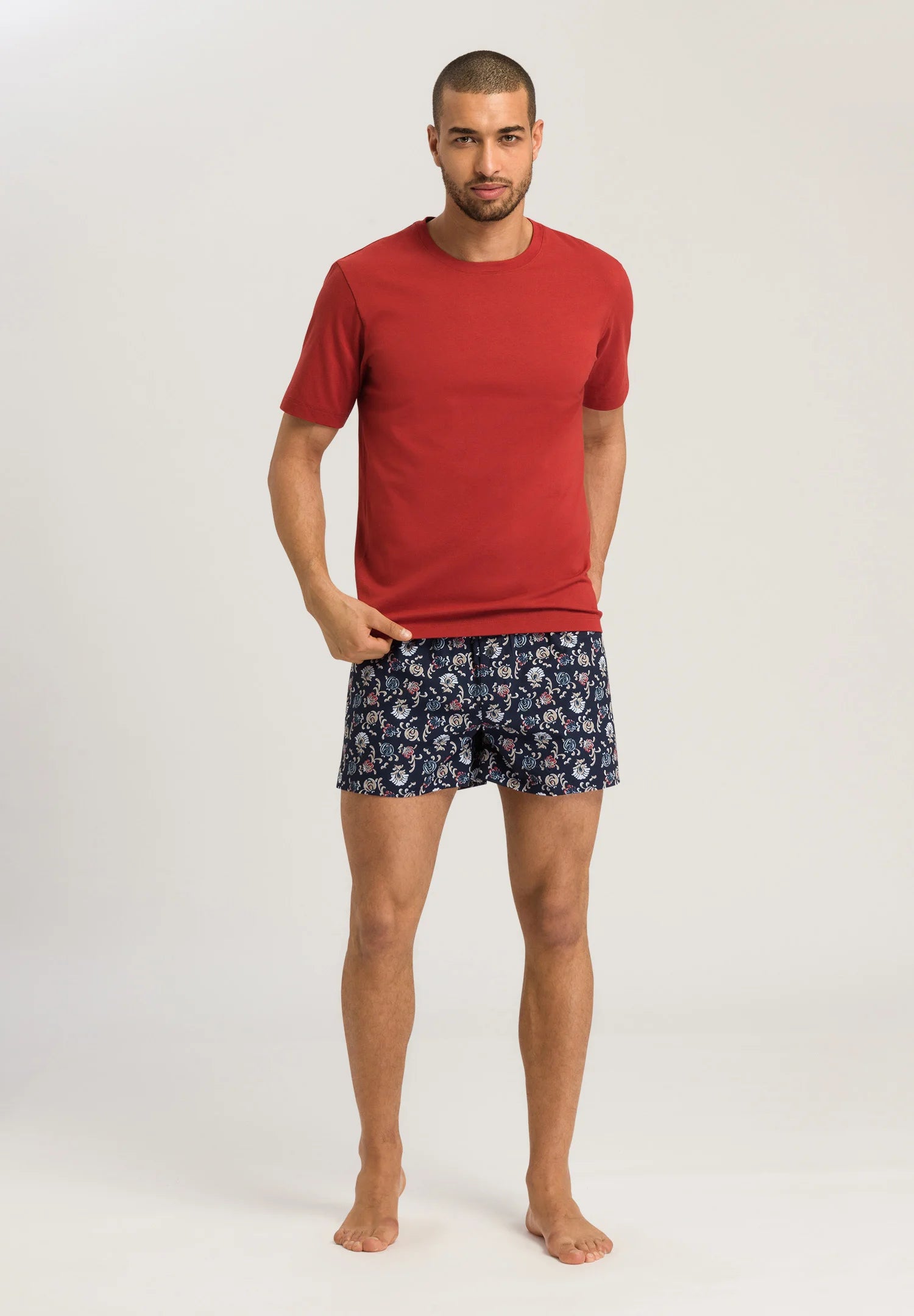 Boxer HANRO FANCY – Imprimé Botanique Marine