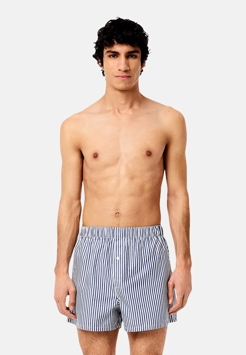 Boxer larghi della biancheria intima Lacoste: blu navy, bianco