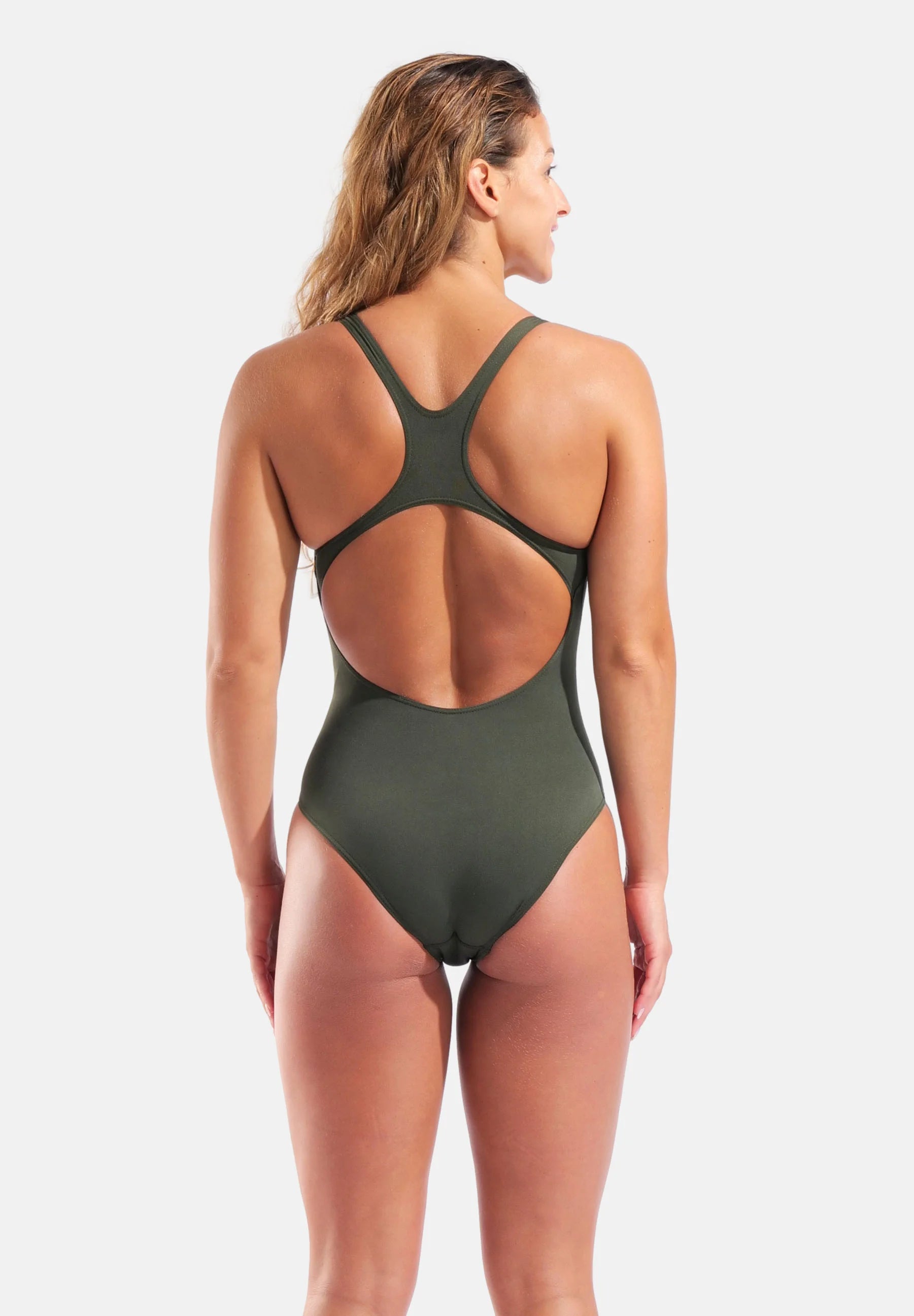 Costume intero da donna Arena Team Swim Pro Solid – Salvia scuro, Rosa shocking