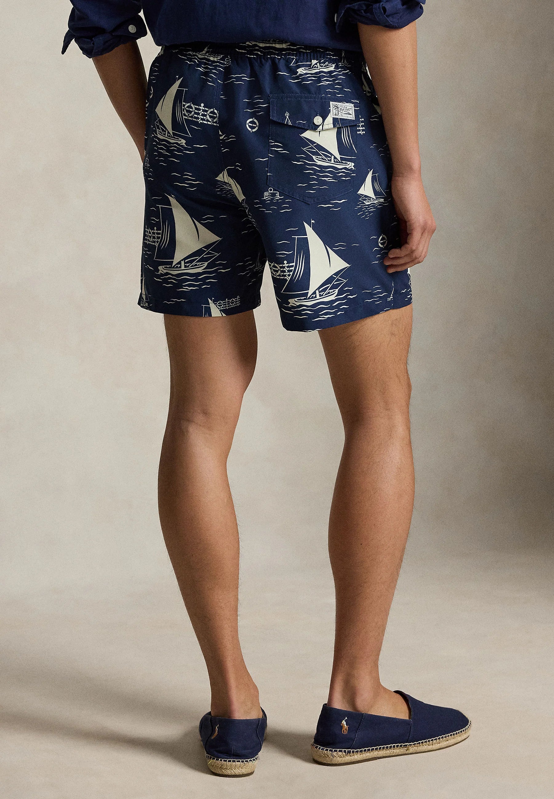 Polo Ralph Lauren Sailboat Traveler Swim Shorts – Blue, White