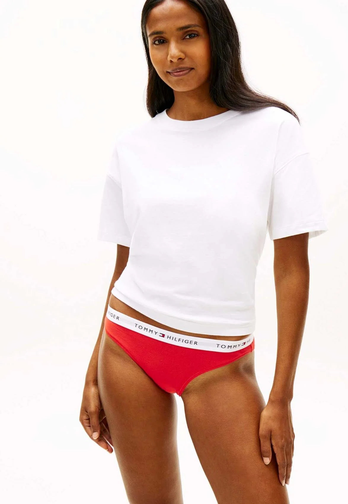 Tommy Hilfiger Bikini Briefs – 3 Pack, Mini Floral Fire Red, Foggy Pink