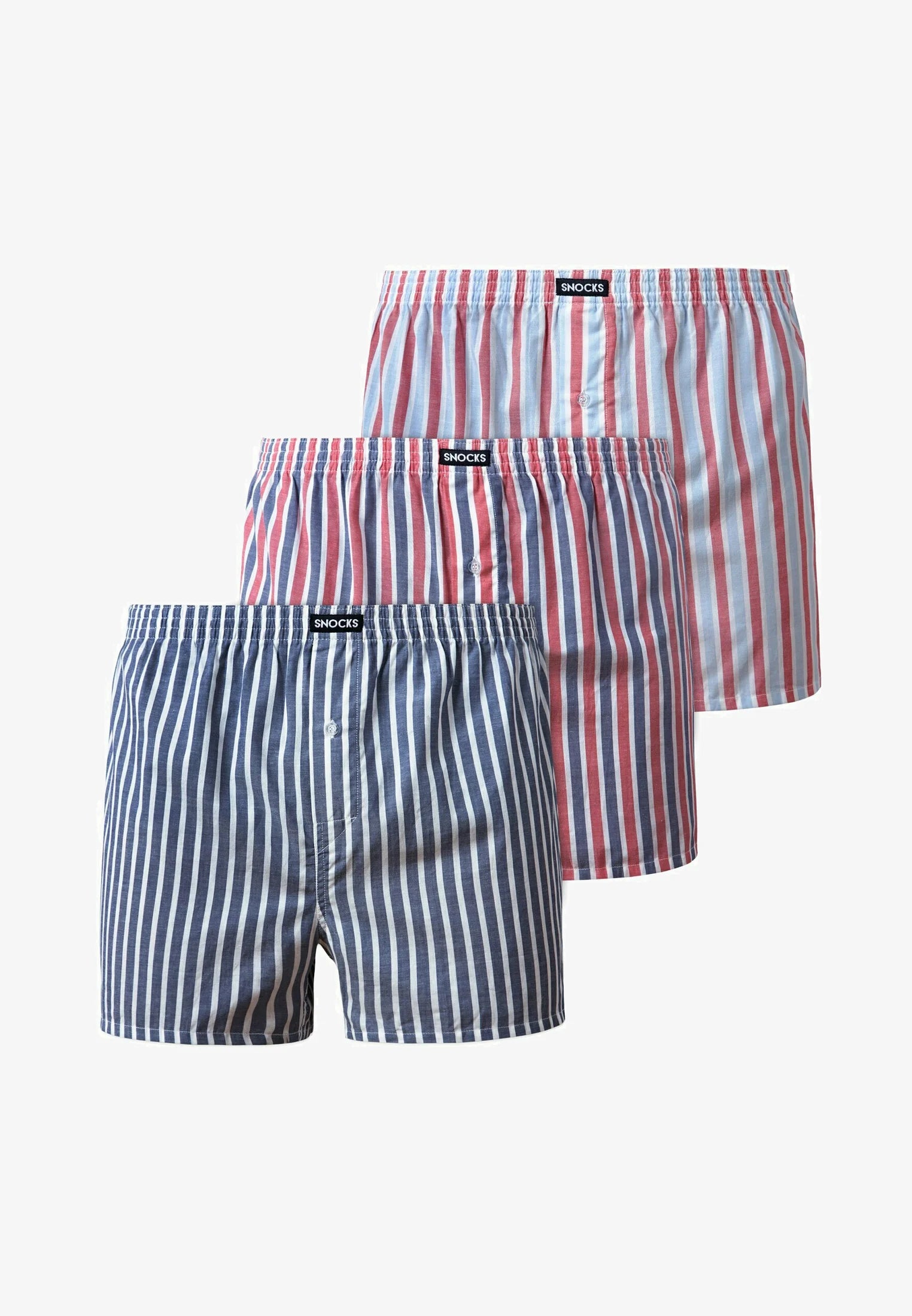 SNOCKS American 3er-Pack Boxershorts – Streifen-Set