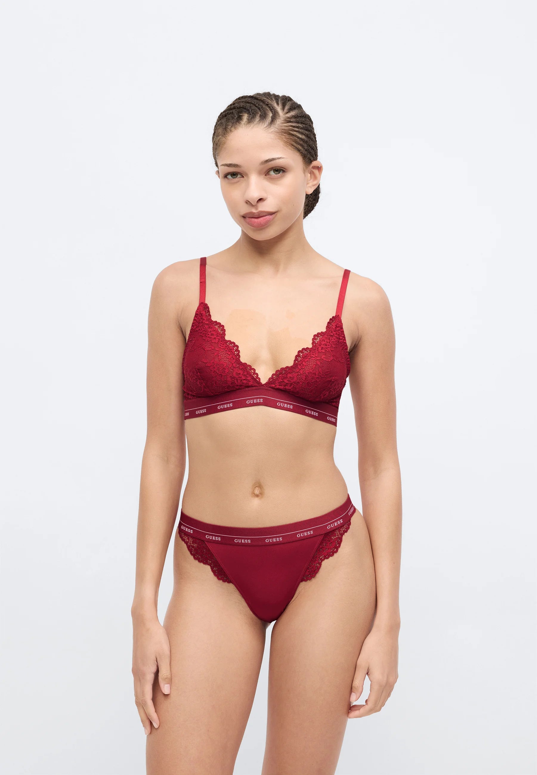 Guess Jane Lace Brazilian Briefs – Siren Red