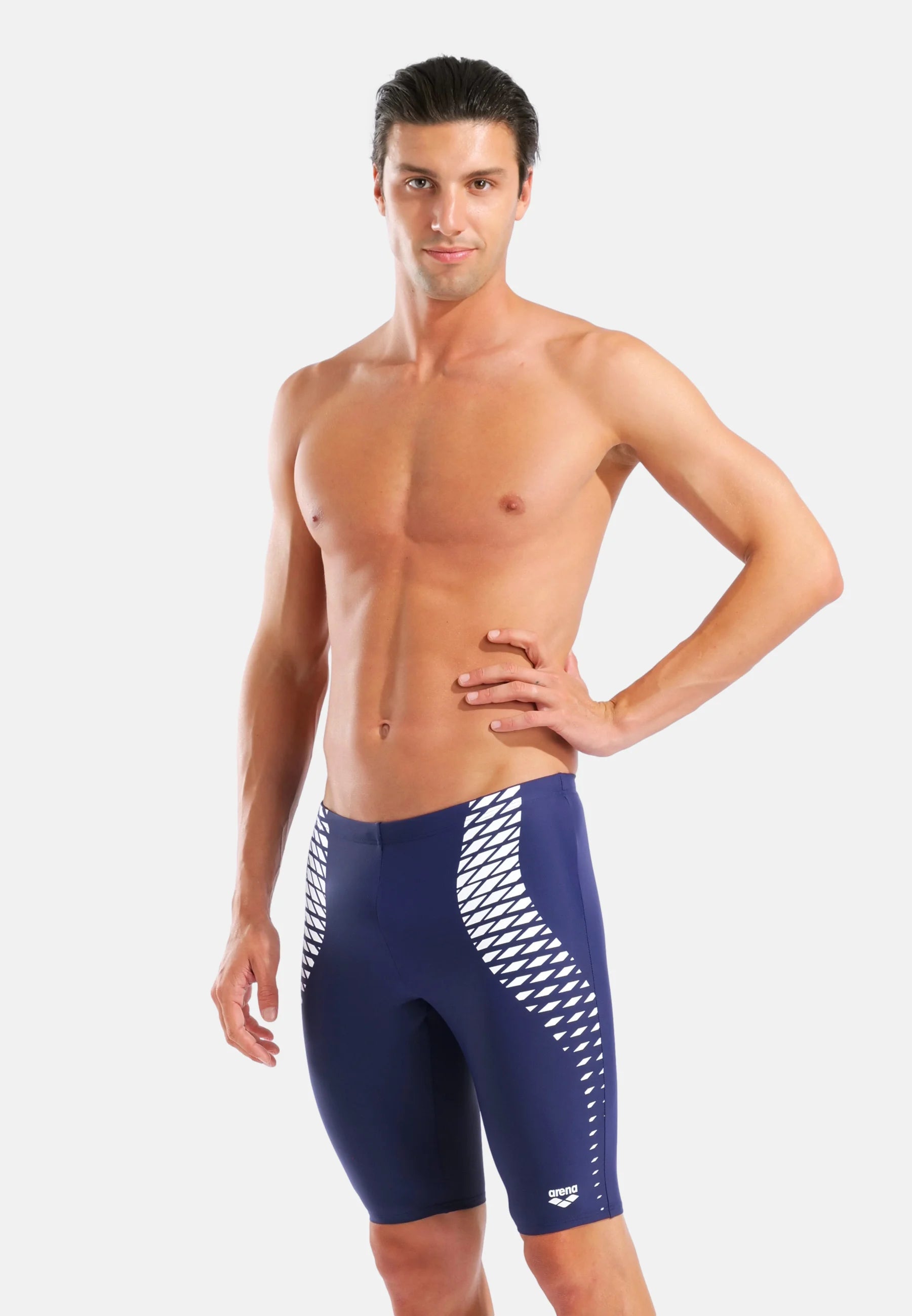 Jammer de natation Arena Openings – Bleu marine, Blanc