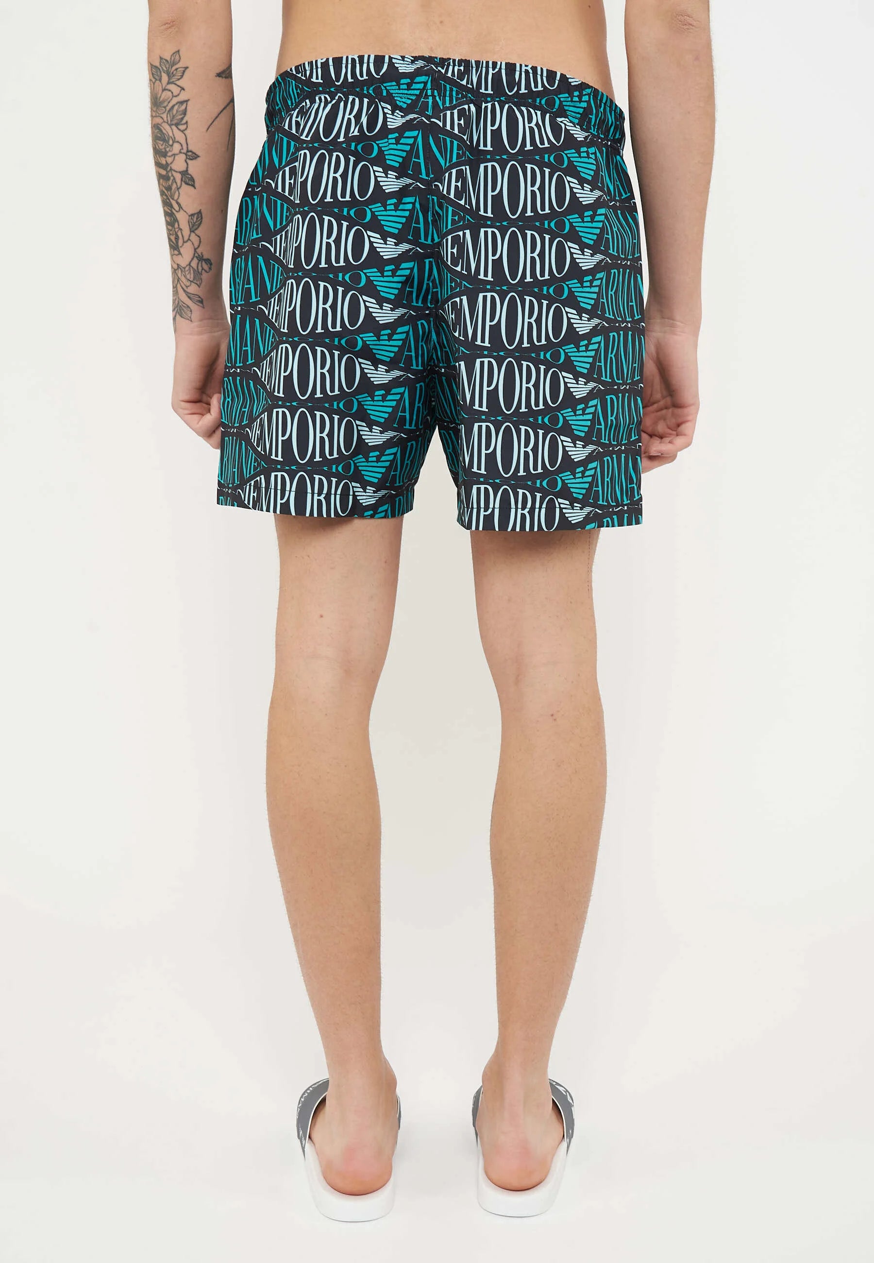 Short de bain avec logo Emporio Armani EA7 – EA Logo Noir