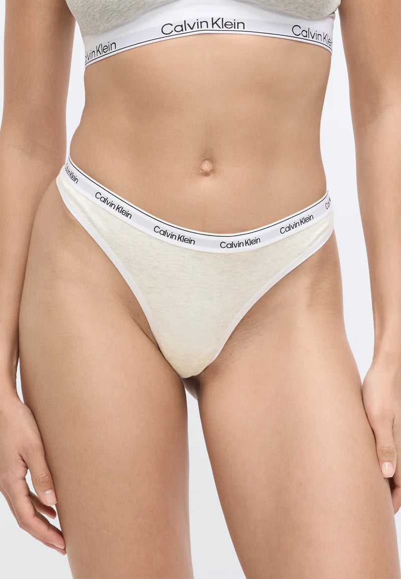 Calvin Klein Icon Logo 3-Pack Thongs – Shoreline, Snow Heather, Pear Sorbet