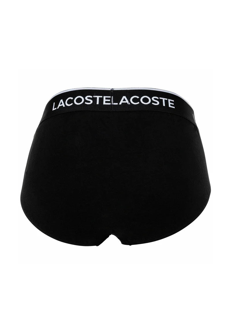 Lacoste 6er-Pack lässige Stretch-Logobund-Slips – Schwarz, Grau, Weiß
