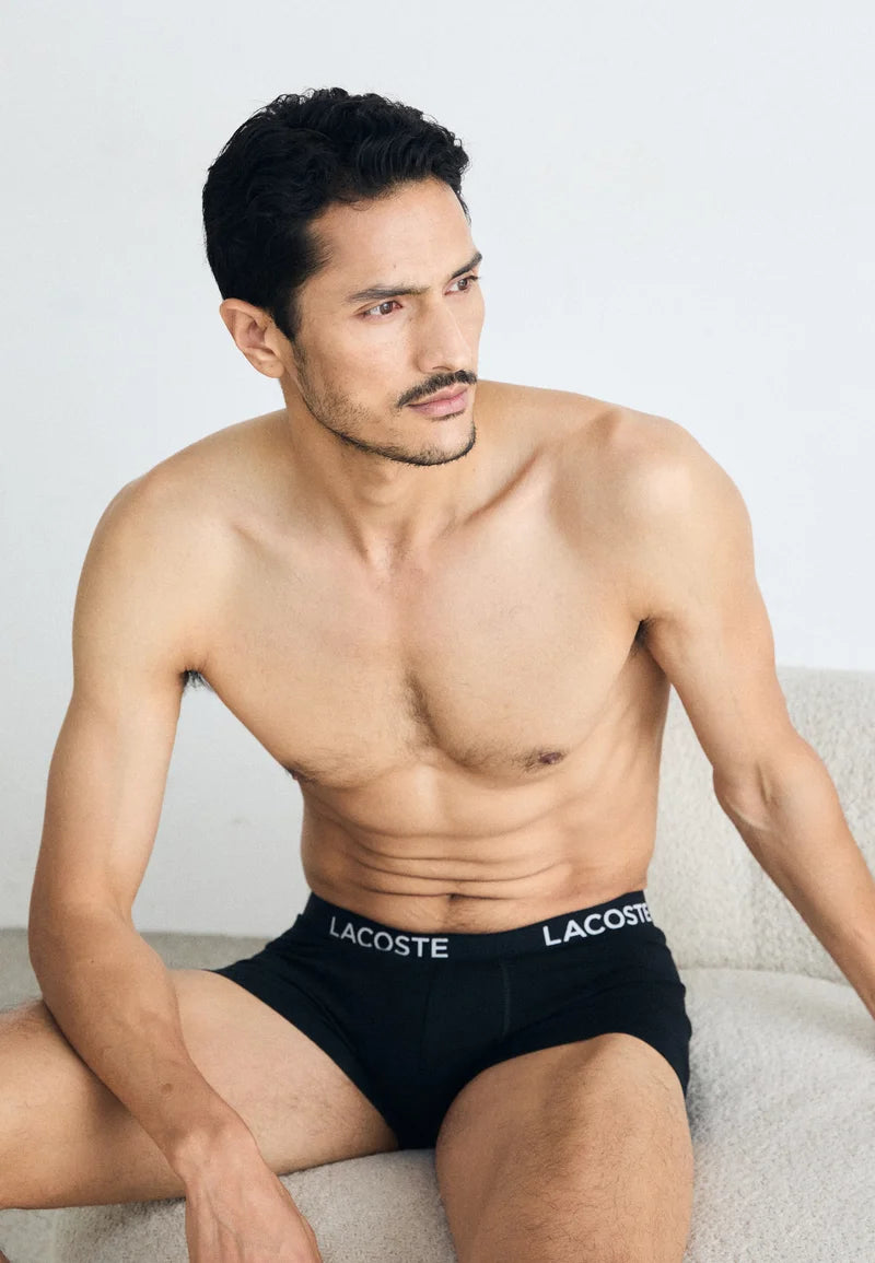 Lacoste 7 Pack Stretch Trunks – Black