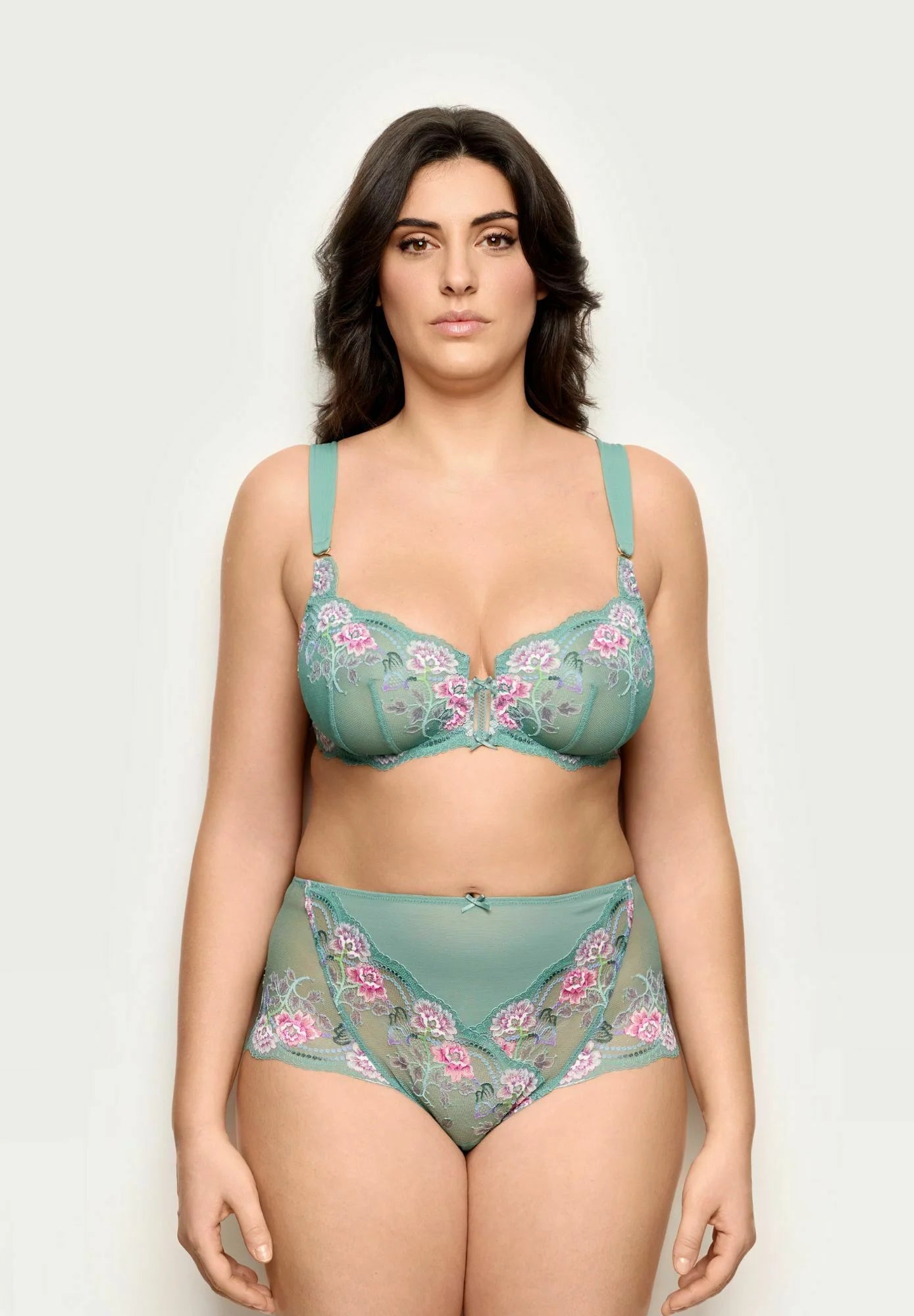 Yamamay Selene Briefs – Green Sage Rose Floral