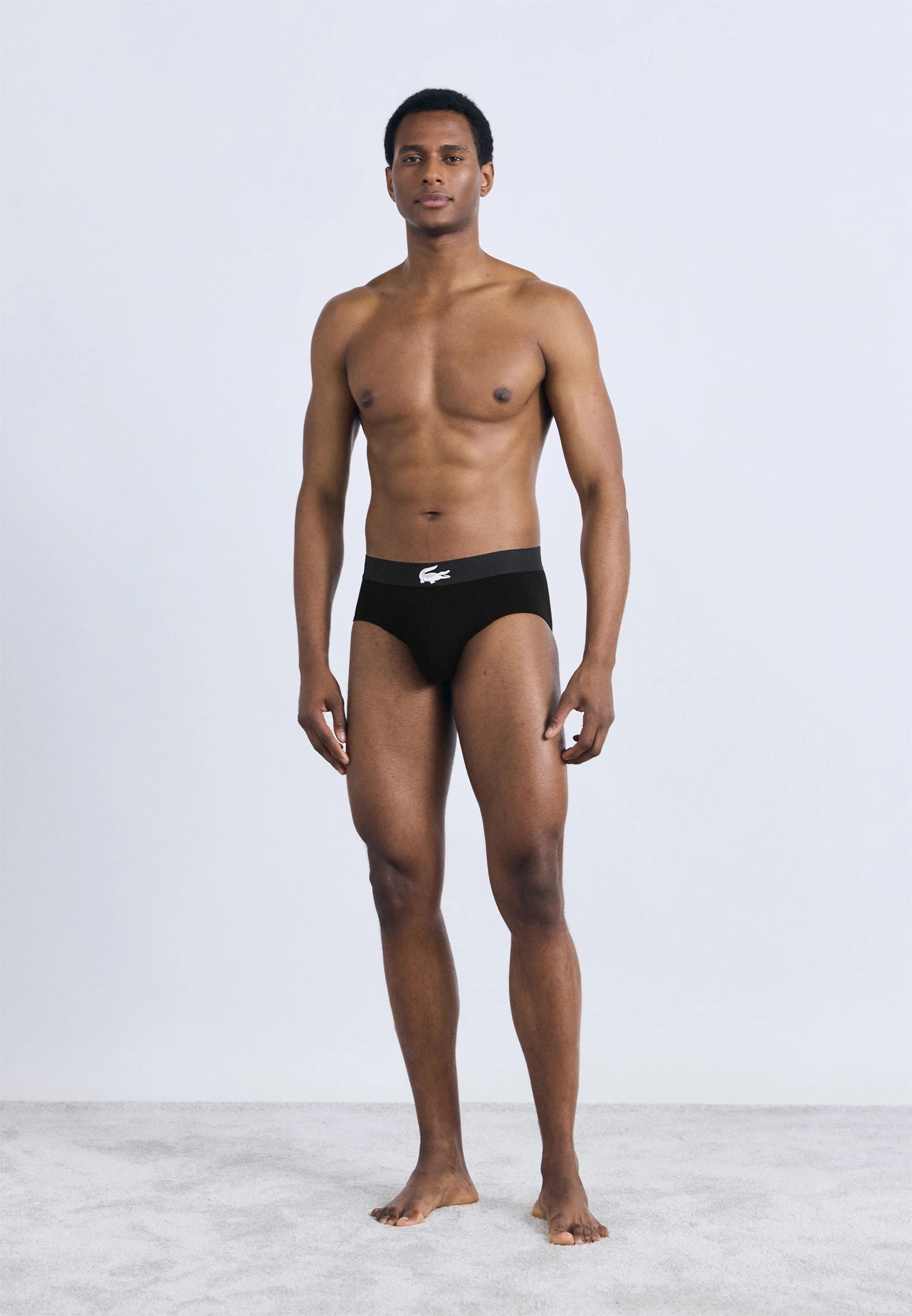 Lacoste Stretch Cotton Briefs 3 Pack – White, Green, Black