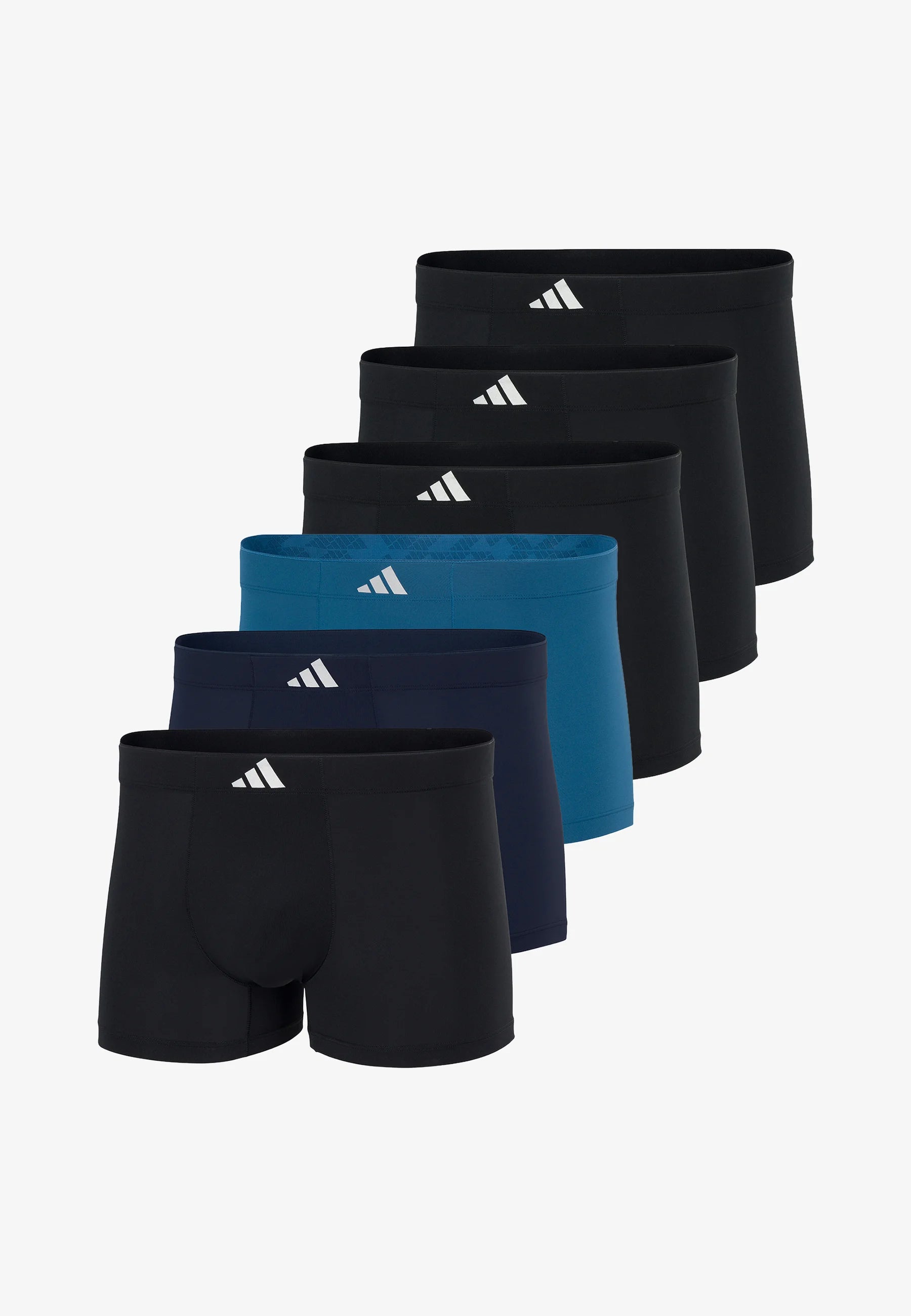 Adidas Sportswear Active Micro Tech 6 Pack Trunks – Black, Blue Grey, Petrol