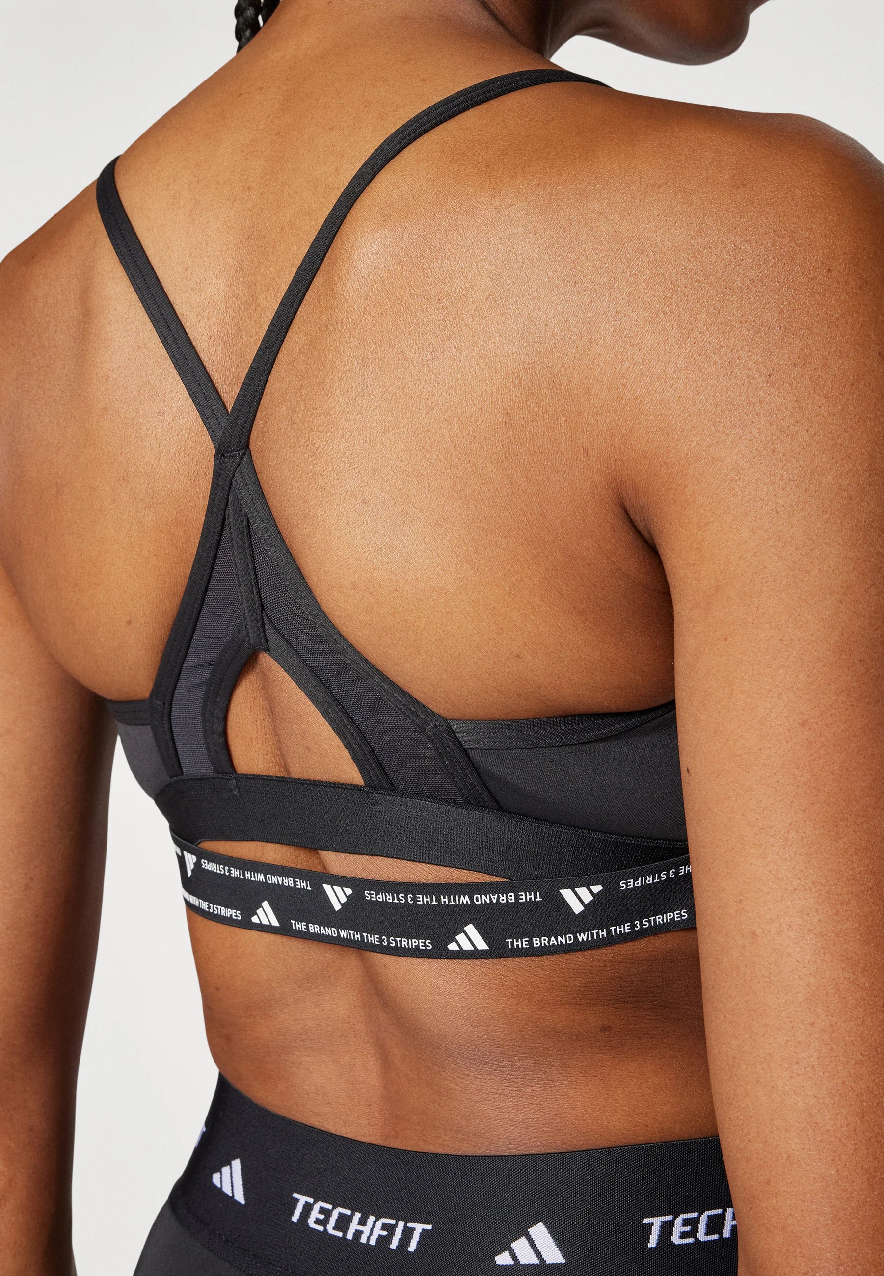 Soutien-gorge de sport Adidas Performance 3 Stripes Light Support – Noir