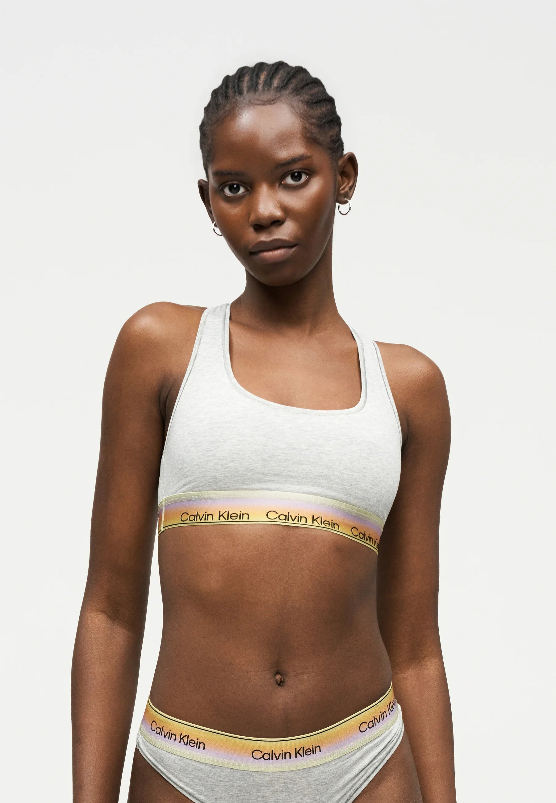 Calvin Klein Pride Unlined Bralette Soft Bra – Grey Heather