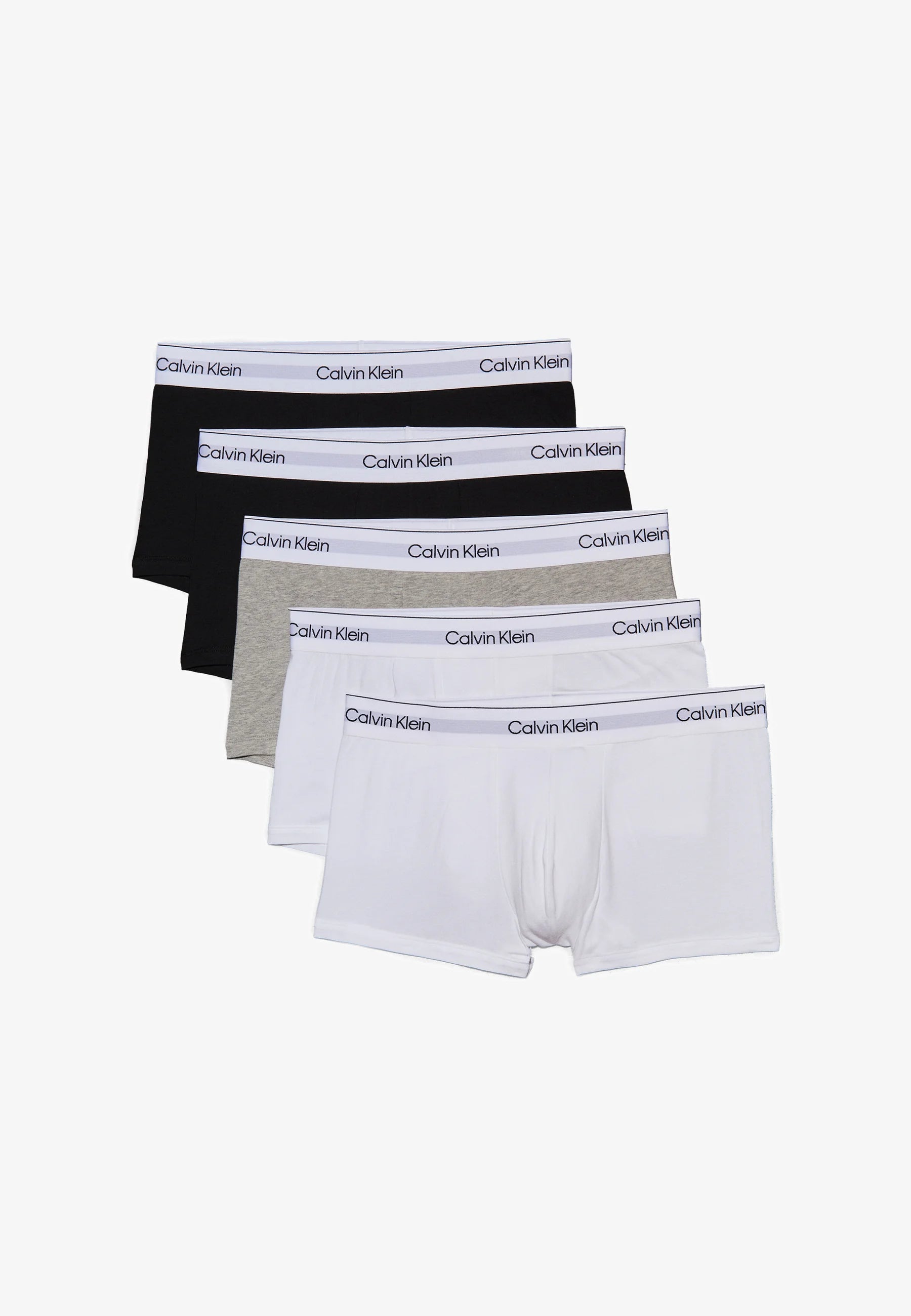 Calvin Klein Icon Cotton Stretch Low Rise Trunks - Lot de 5 - Blanc, Chiné