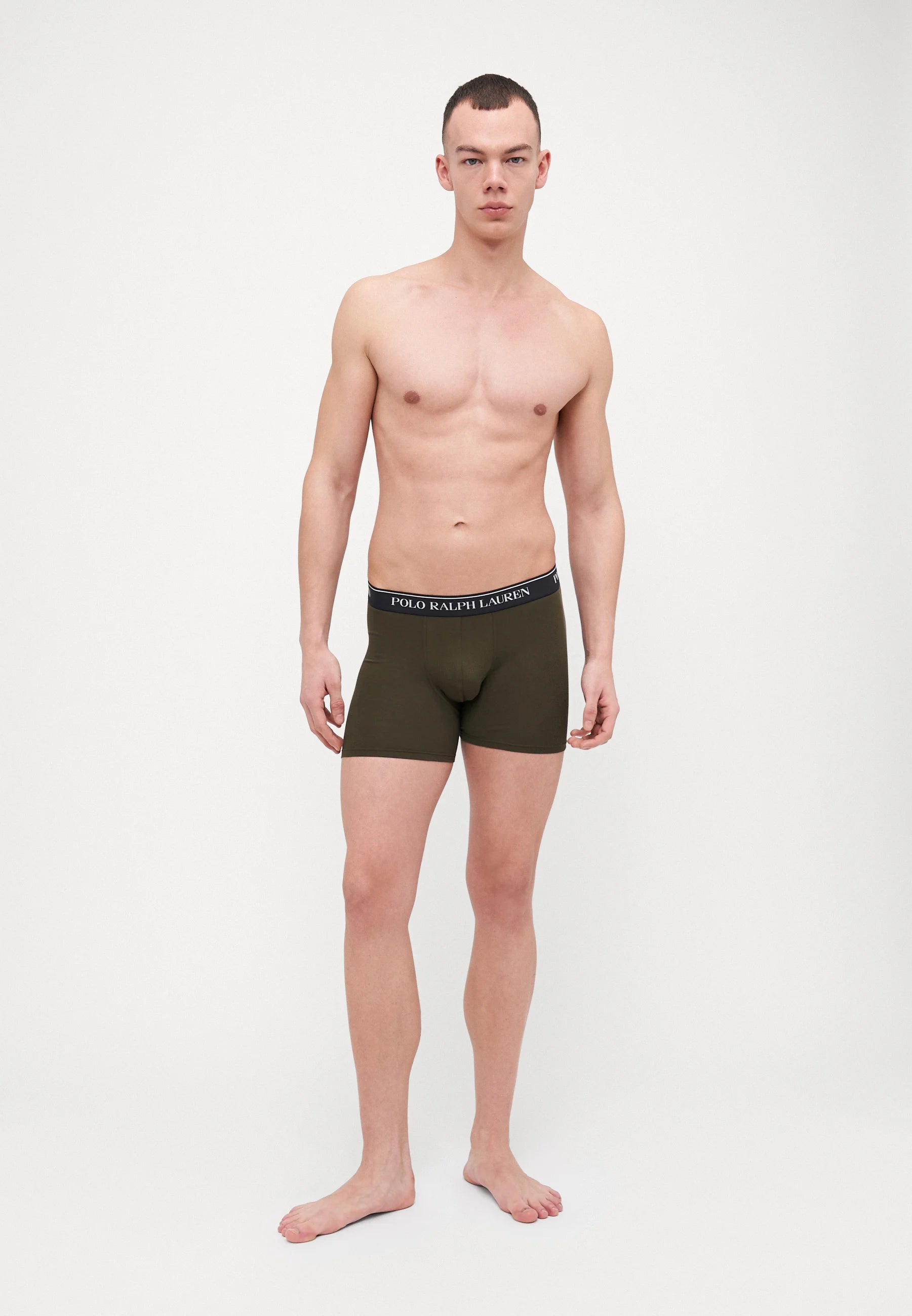 Polo Ralph Lauren Cotton Stretch Boxer Briefs – 3 Pack – Black, Dark Grey Heather, Armadillo