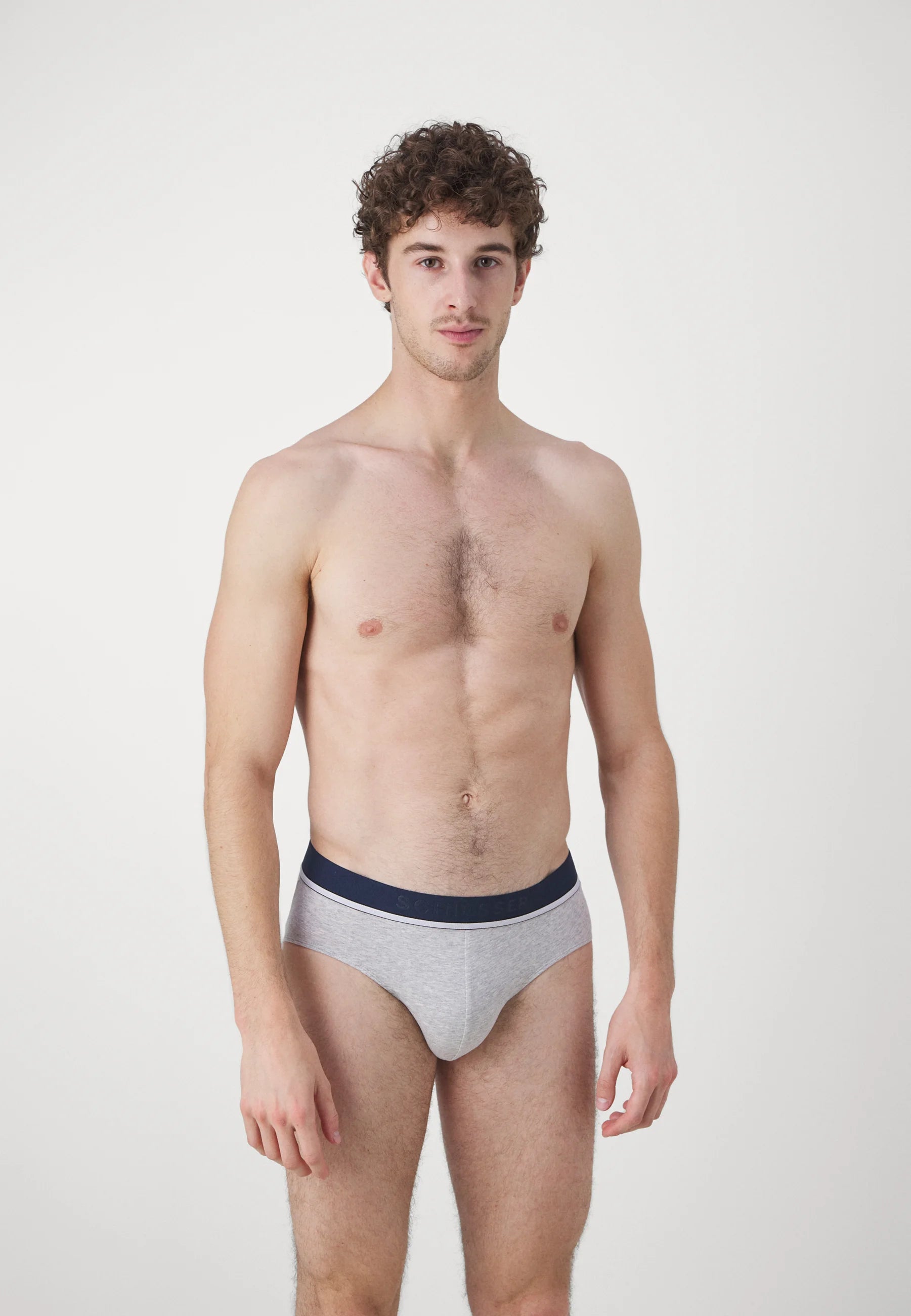 Lot de 3 slips Schiesser Essential Cotton Rio – Bleu, Noir, Gris