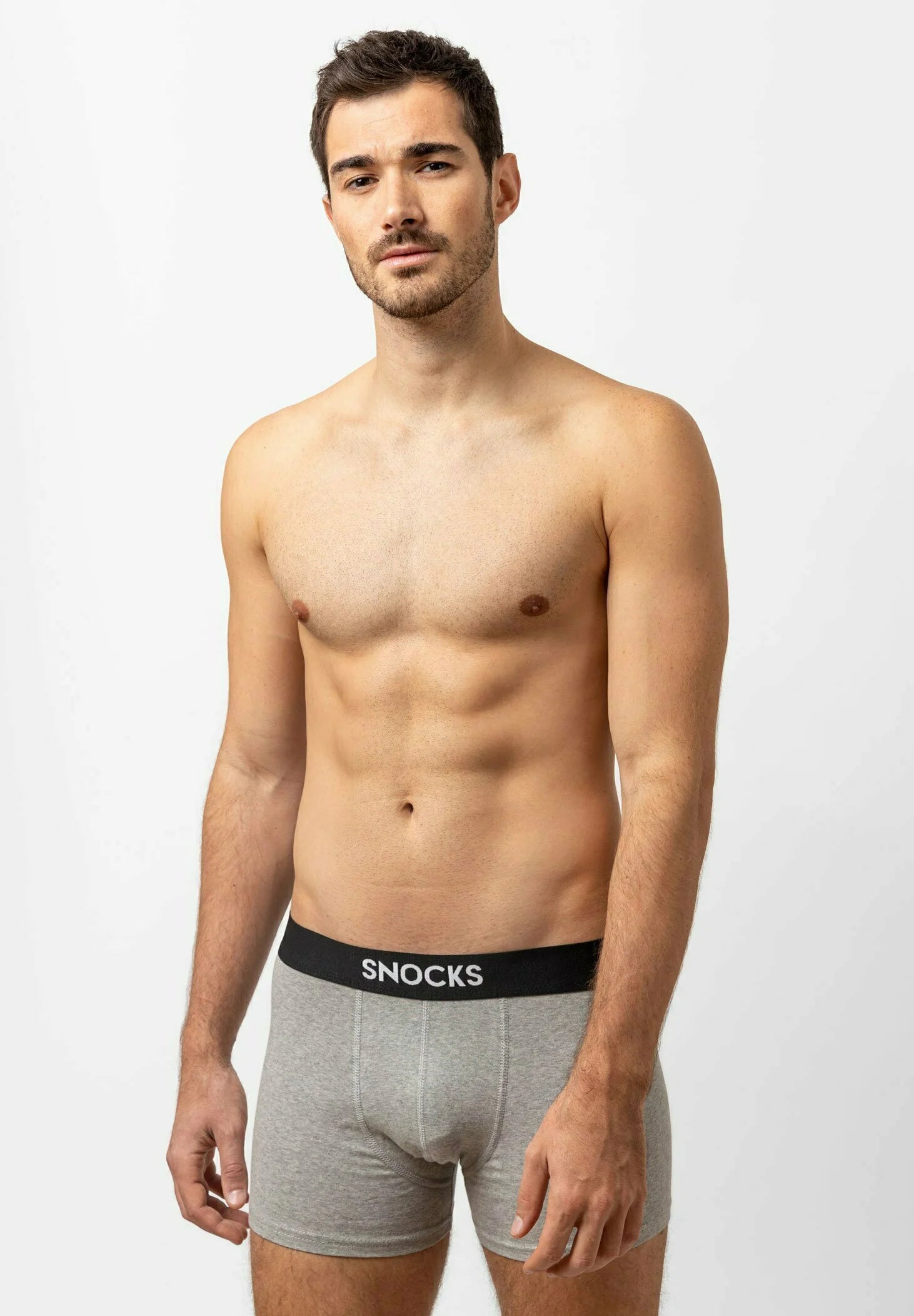 SNOCKS 3er-Pack Premium-Boxershorts – Schwarz, Grau, Blau