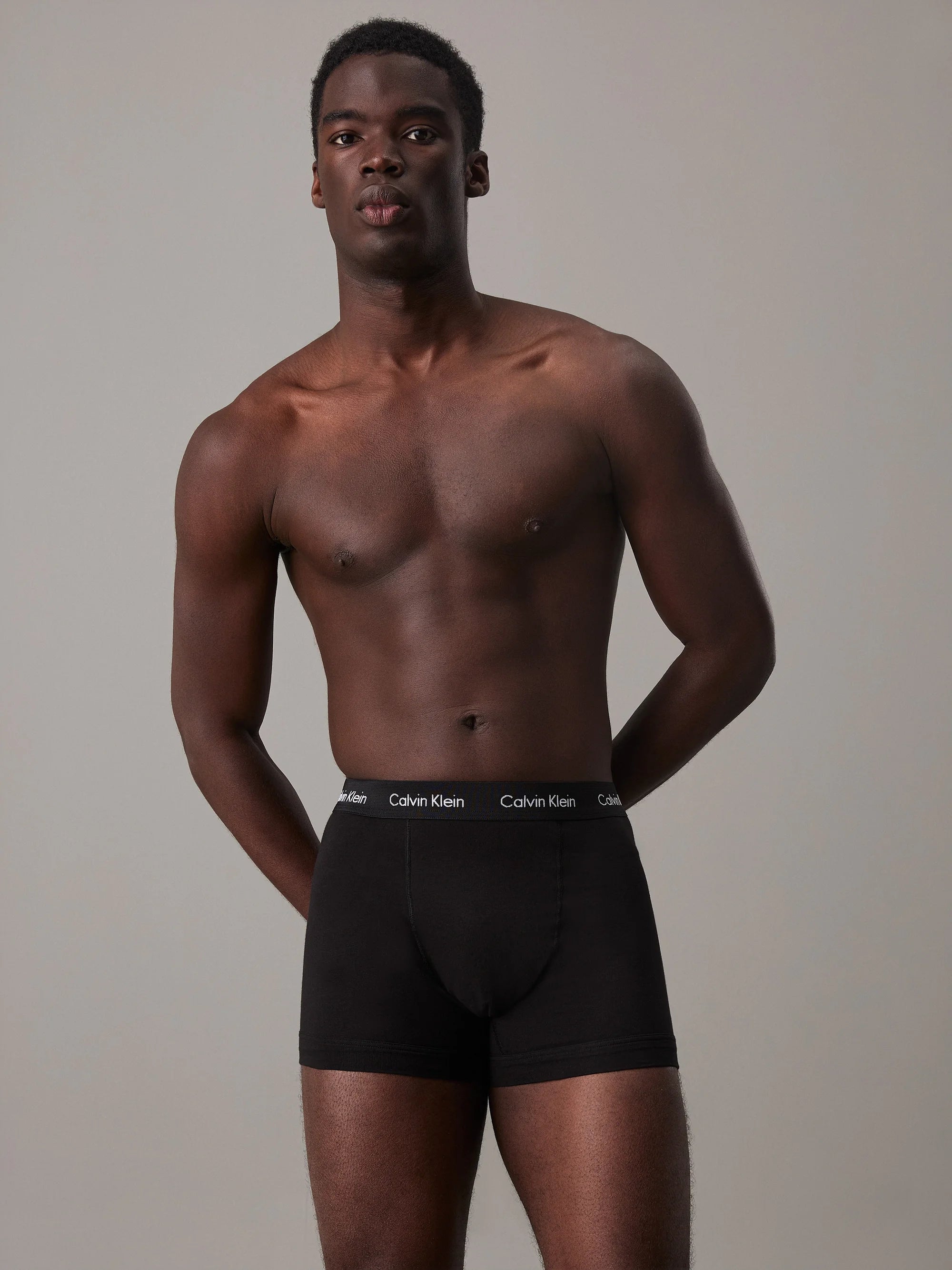 Calvin Klein Cotton Stretch Trunks – 3er-Pack – Grau, Blau, Schwarz
