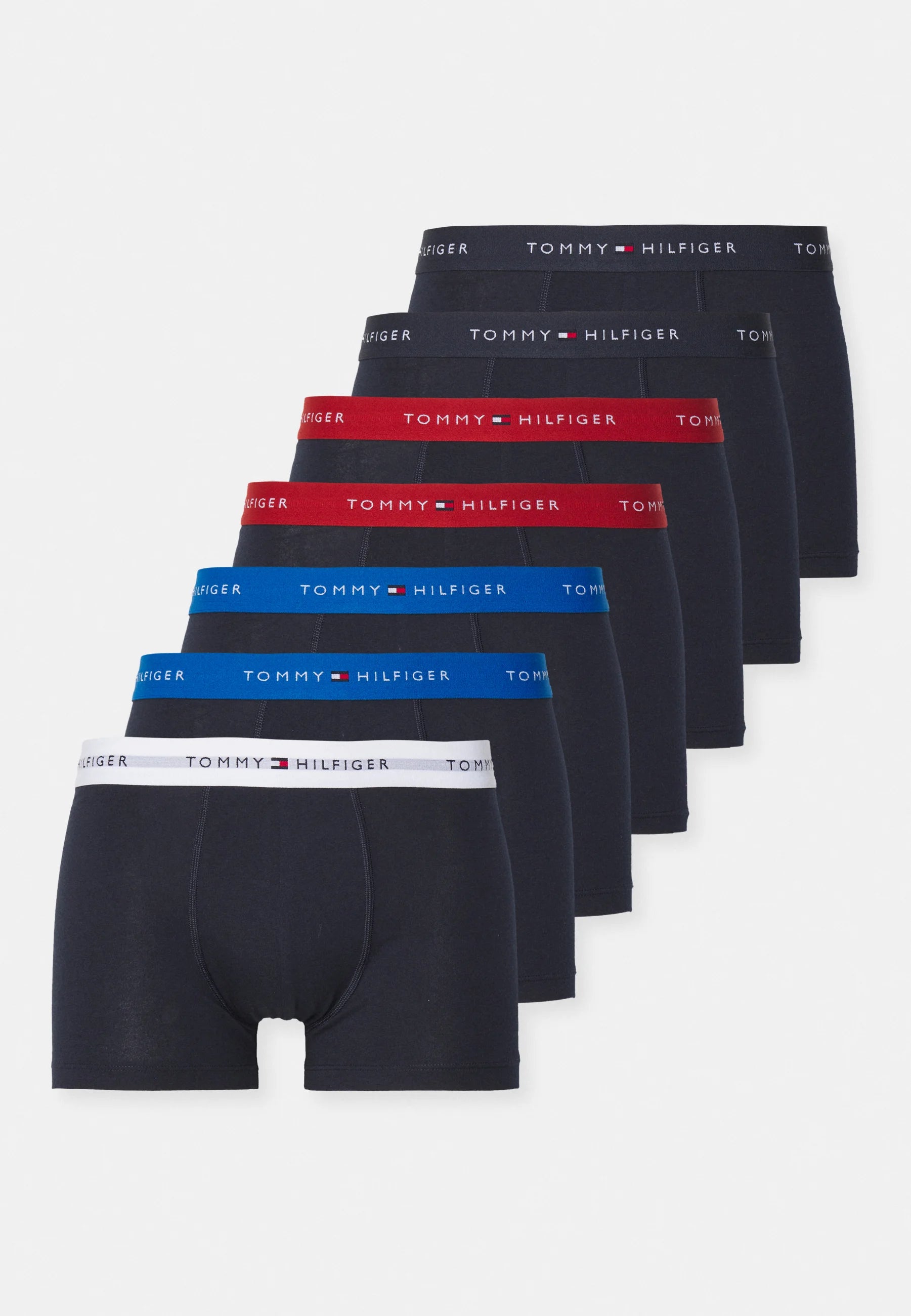 Tommy Hilfiger Trunk 7 Pack - Blanc, Indigo Vibrant, Magenta Foncé, Ciel Désert