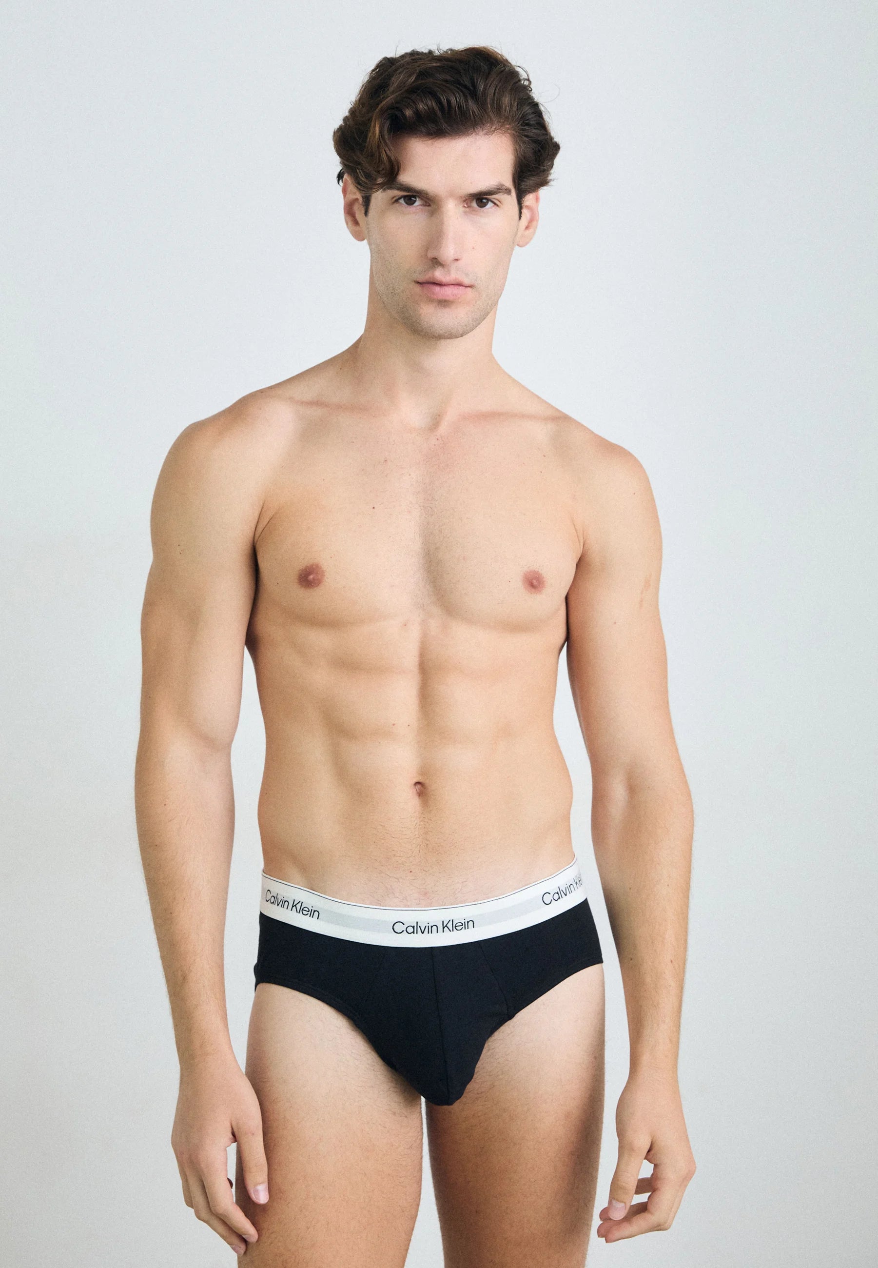 Calvin Klein Icon Cotton Stretch Hip Briefs – 3 Pack – White, Beau Blue, Leafy Fun