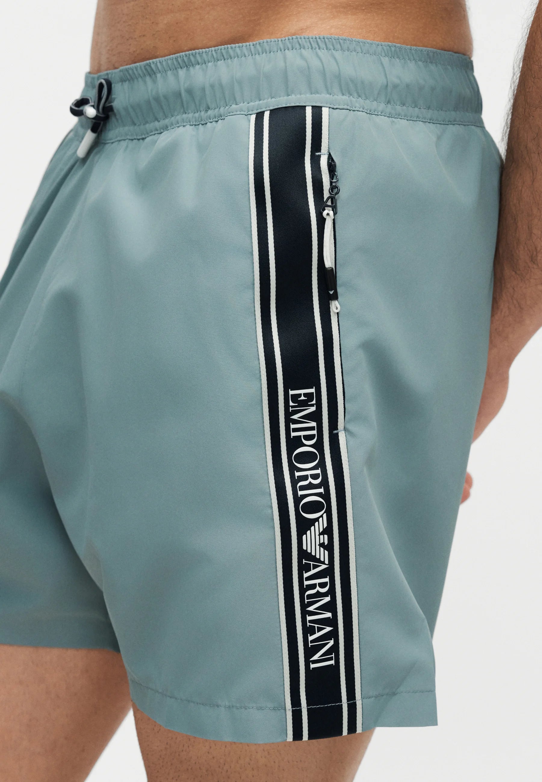 Pantaloncini da bagno Emporio Armani EA7 con logo - Ardesia