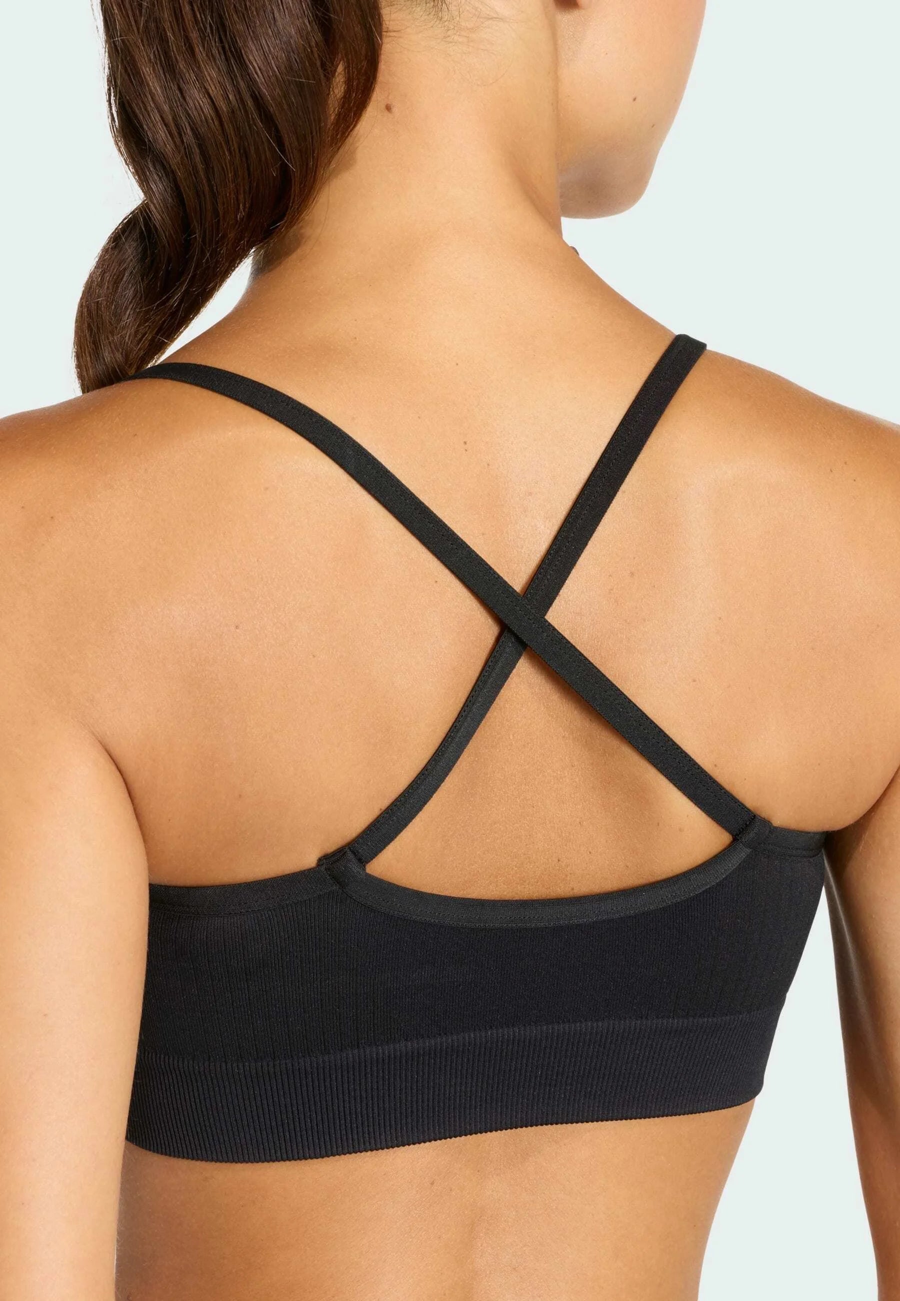 Adidas Performance Workout Essentials Knit Padded Light Support Sports Bra – Black