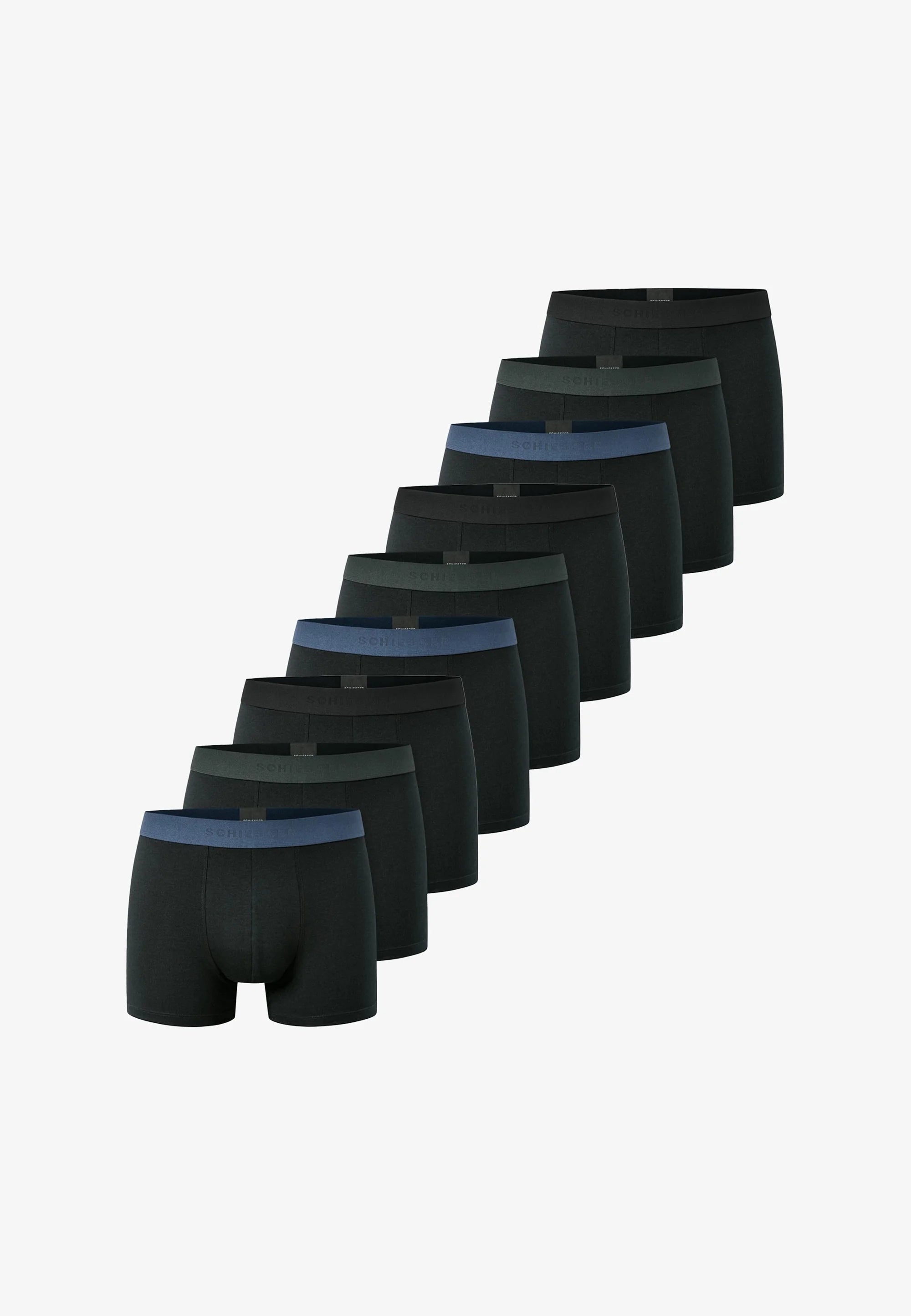 Schiesser 95 5 Cotton 9 Pack Trunks – Black