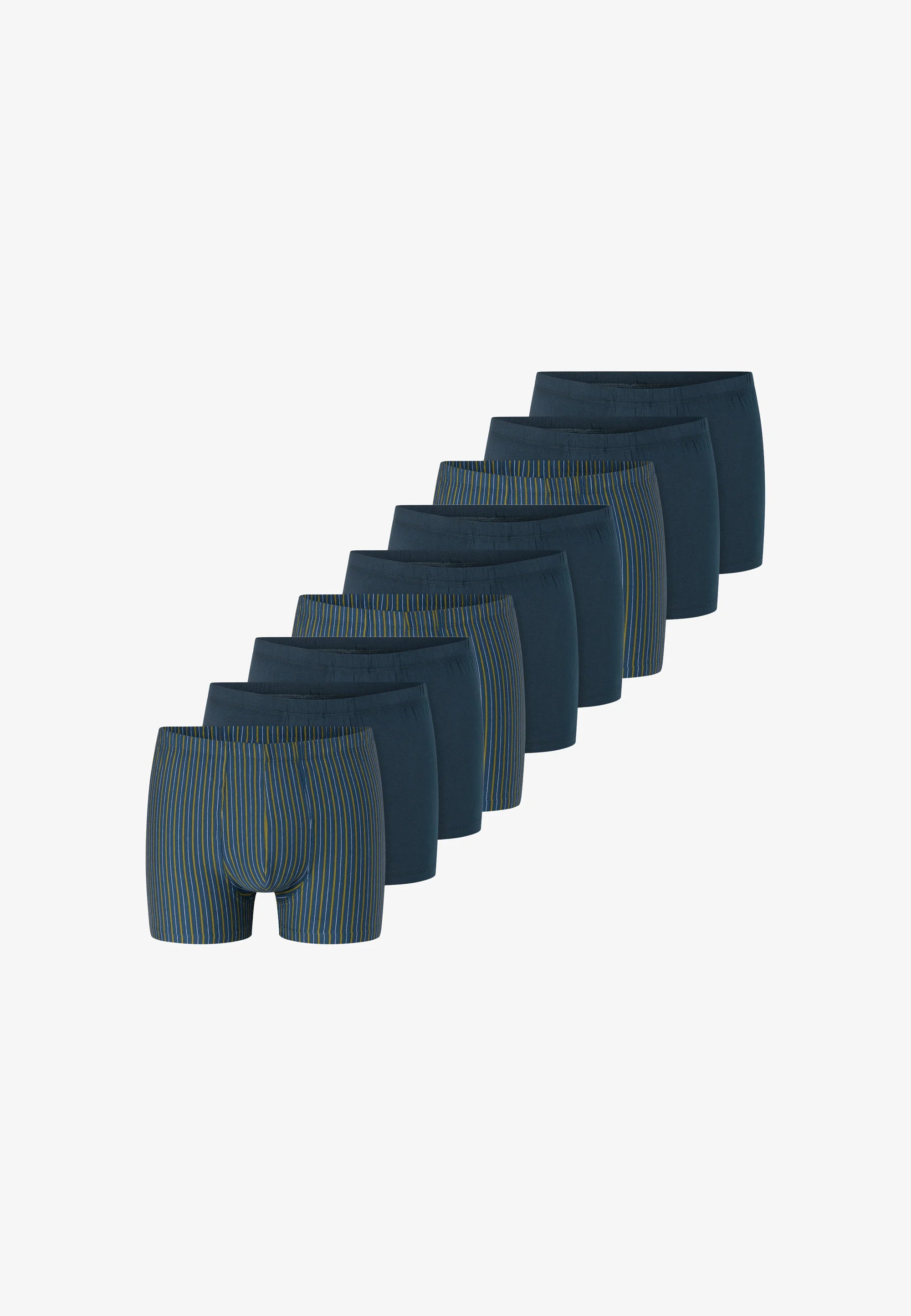 Lot de 9 boxers Schiesser 95 5 Essentials en coton – bleu foncé, vert