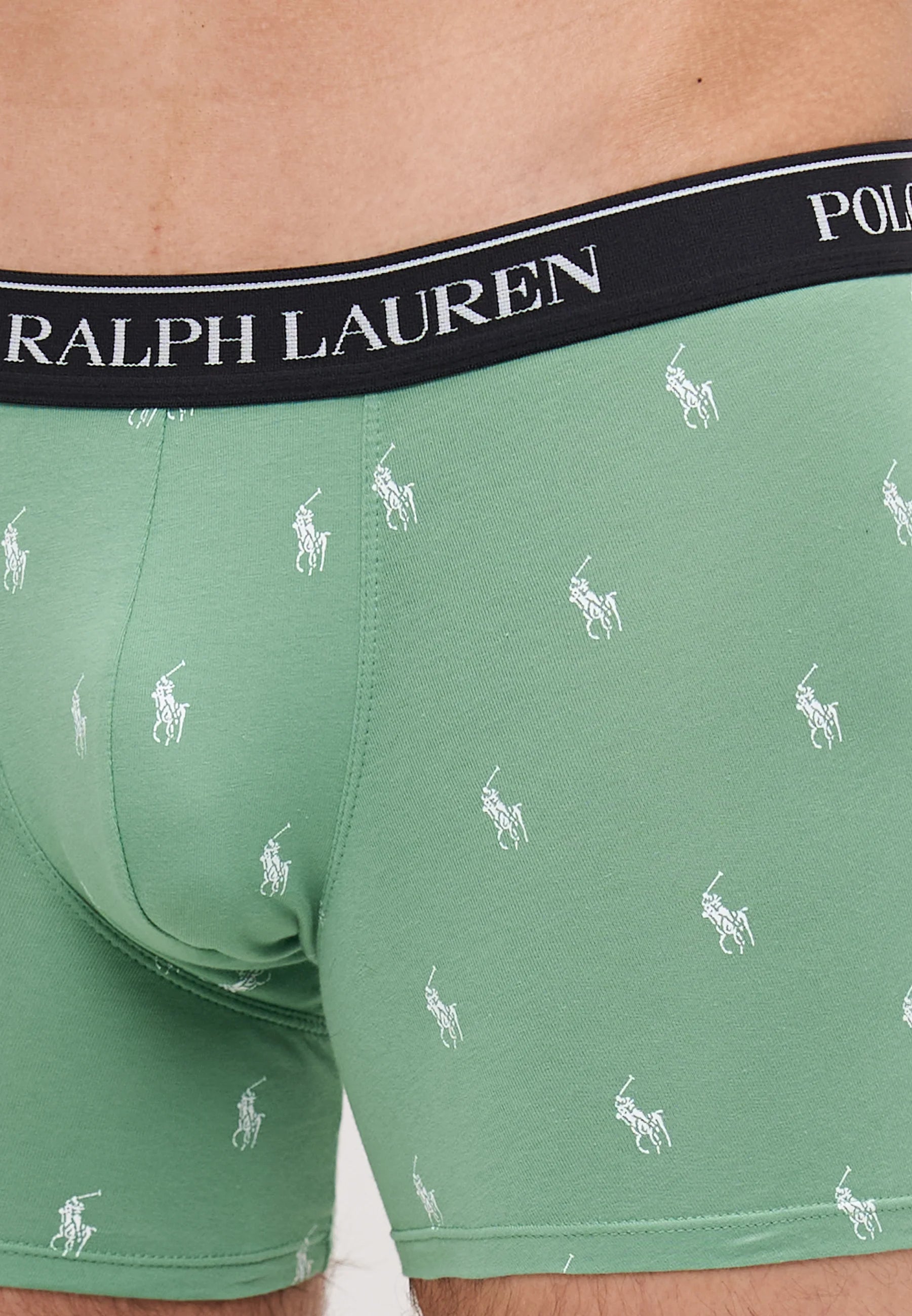 Polo Ralph Lauren Boxer en coton stretch – Lot de 3 – Vert, Gris, Noir