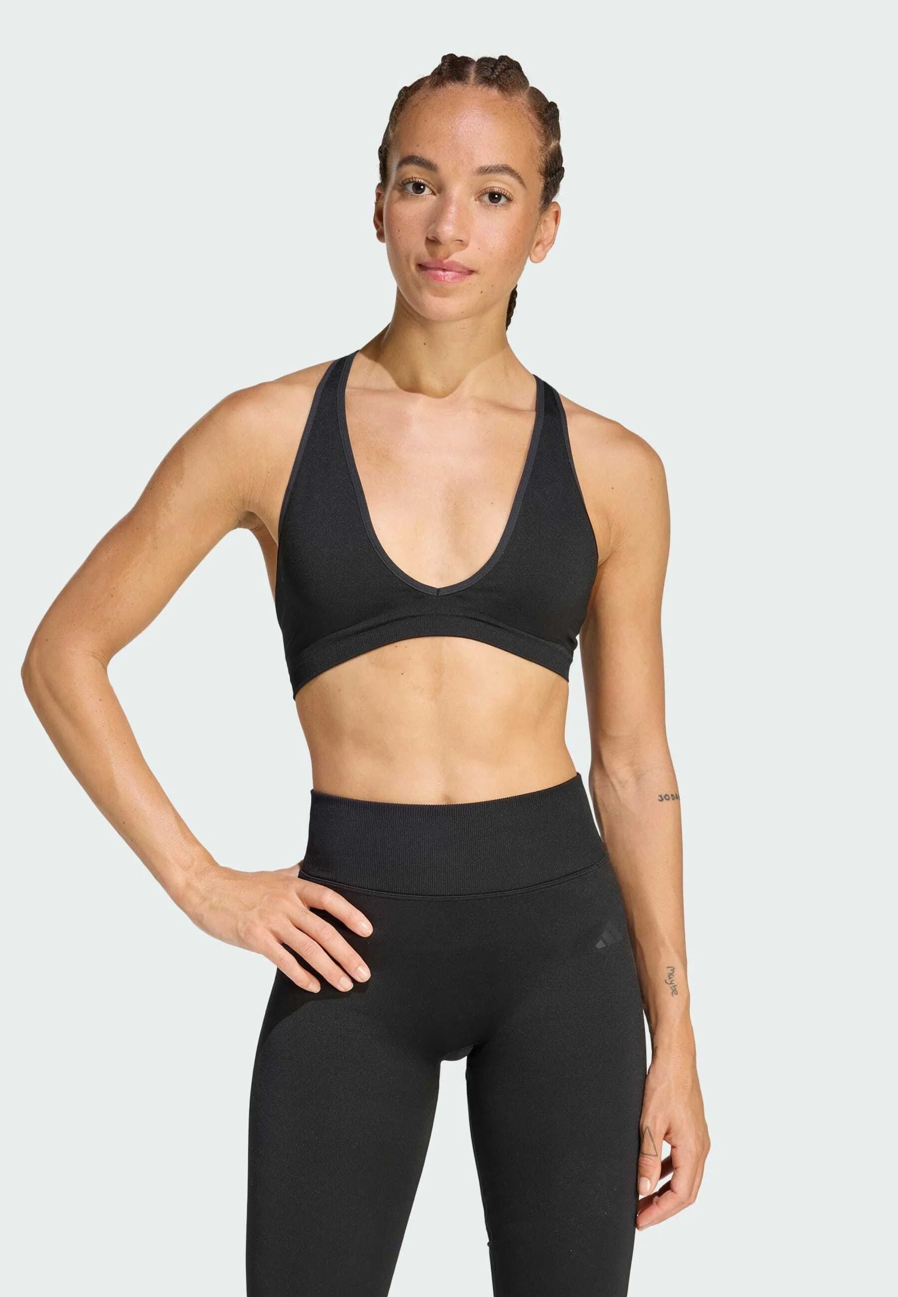 Adidas Performance WE Scrun LS Light Support Sports Bra – Black